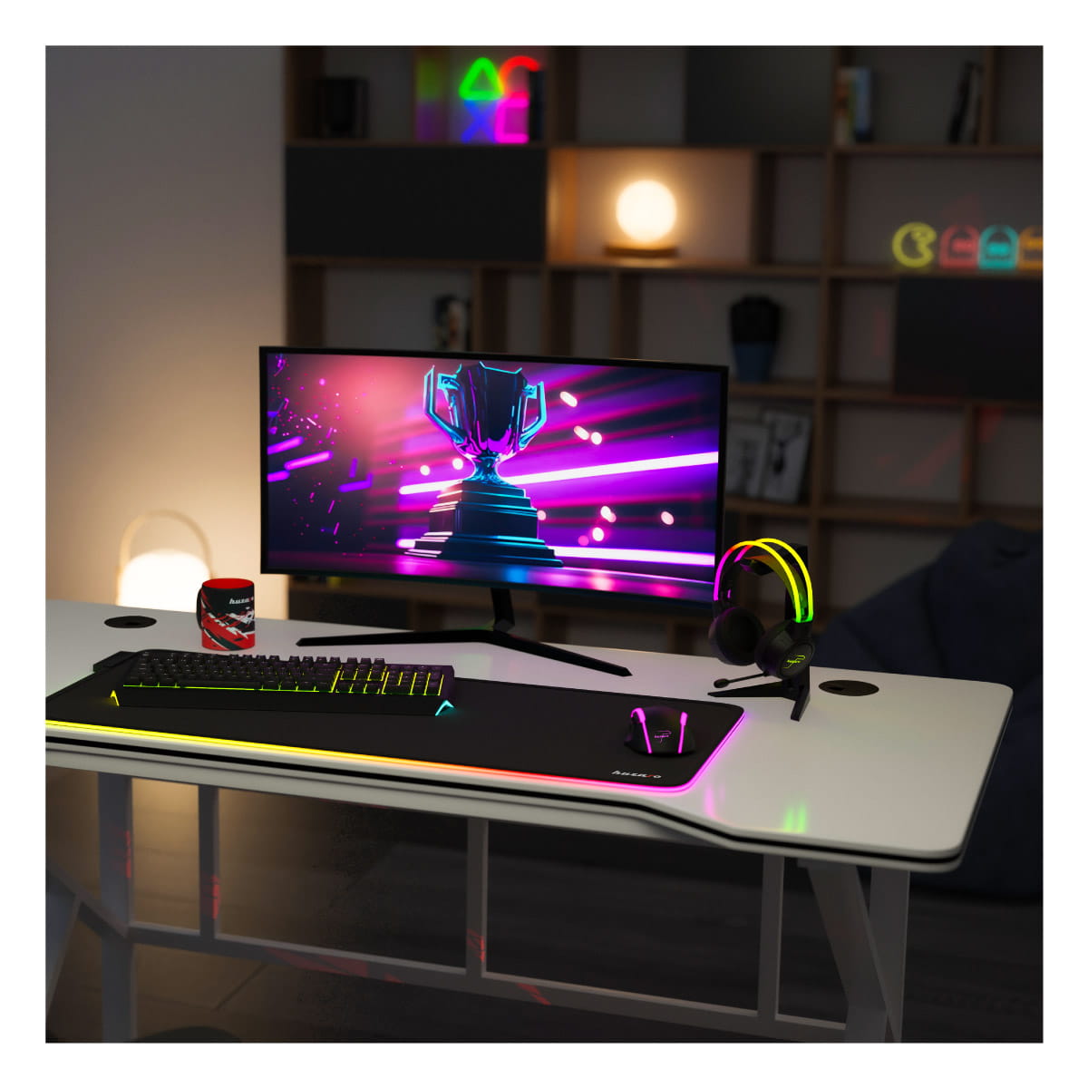 Scrivania da gaming Huzaro Hero 1.6 White 120 cm