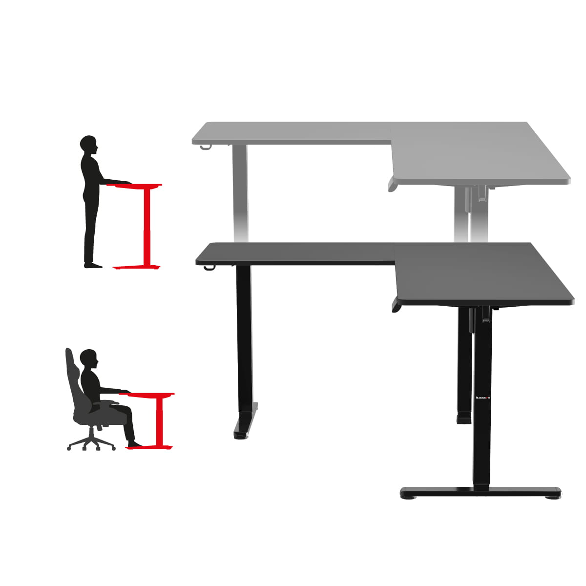Scrivania angolare elettrica Huzaro Hero 9.5 da 160 cm