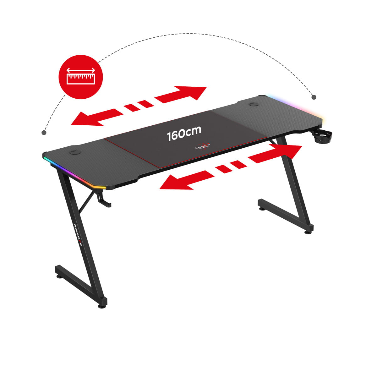 Scrivania da gaming Huzaro Hero 4.8 RGB 160 cm