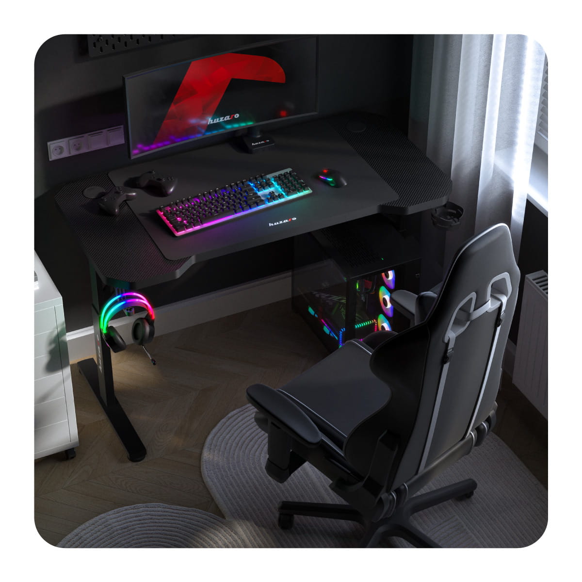 Scrivania da gaming Huzaro Hero 2.6 Black 120 cm