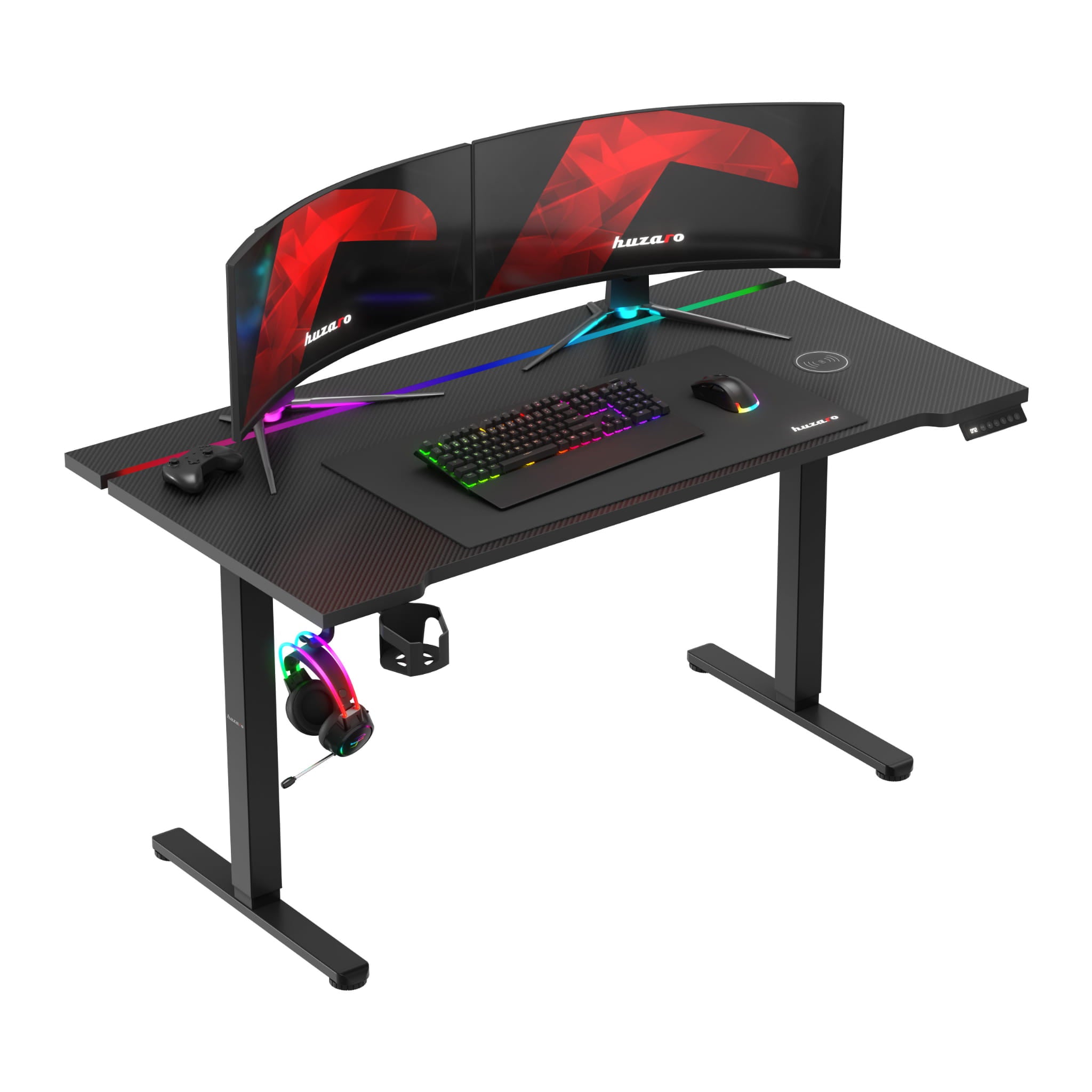 Scrivania regolabile elettricamente Huzaro Hero 8.7 RGB LED 140 cm