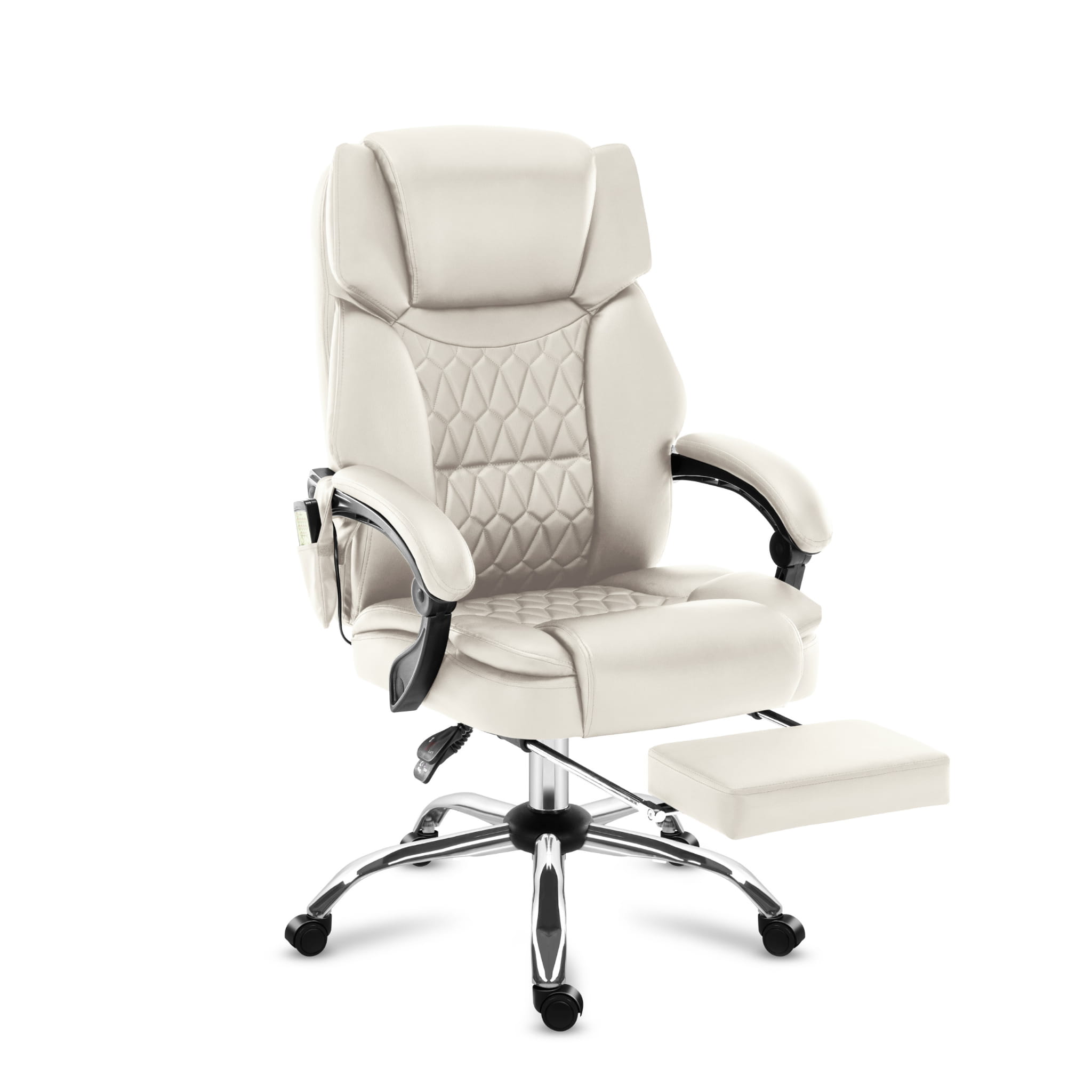 Poltrona da ufficio con funzione massaggio e poggiapiedi Mark Adler Boss 6.0 Beige