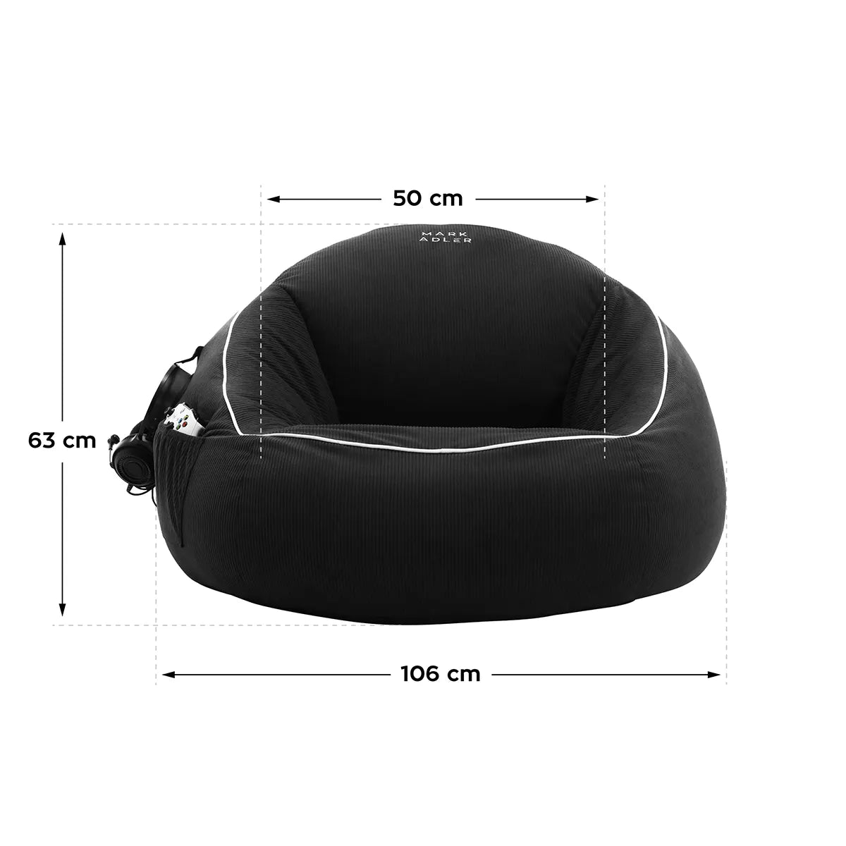 Pouf in velluto a coste Mark Adler Comfy