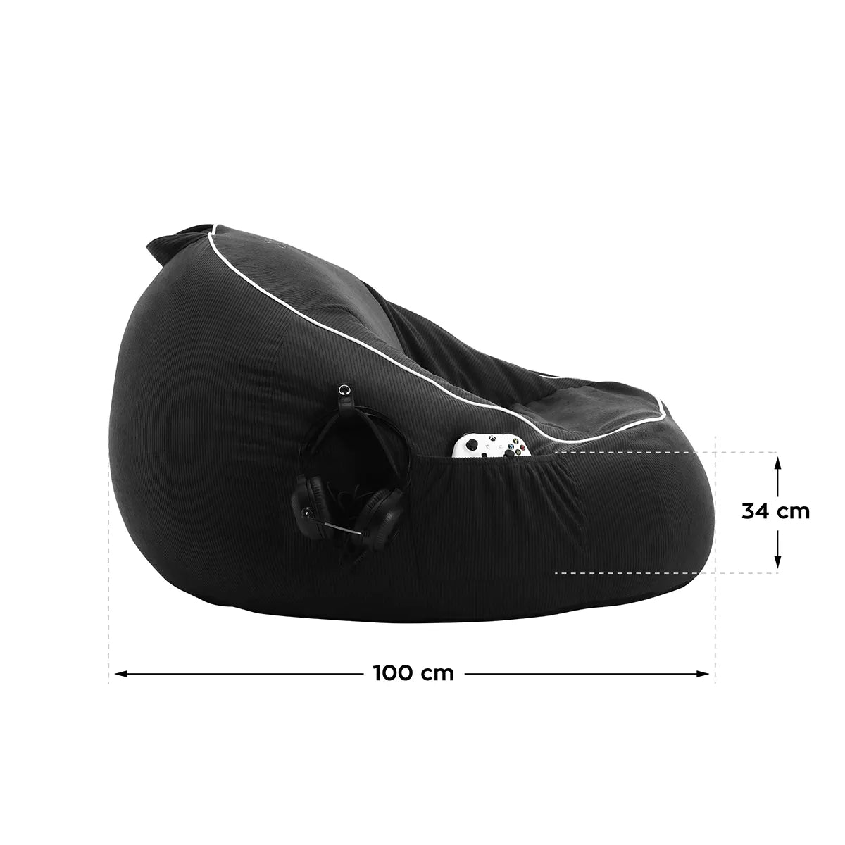 Pouf in velluto a coste Mark Adler Comfy