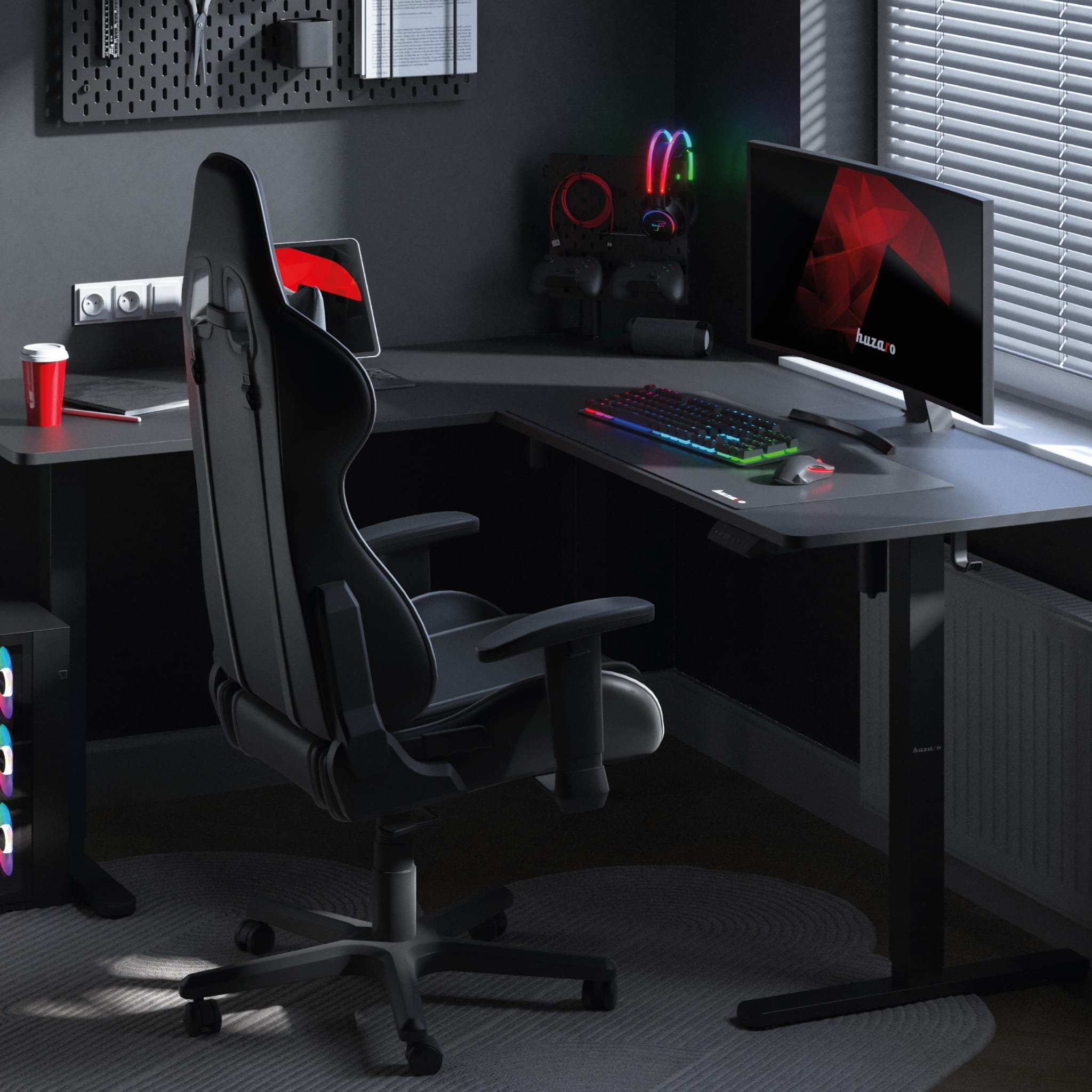 Scrivania angolare elettrica Huzaro Hero 9.5 da 160 cm