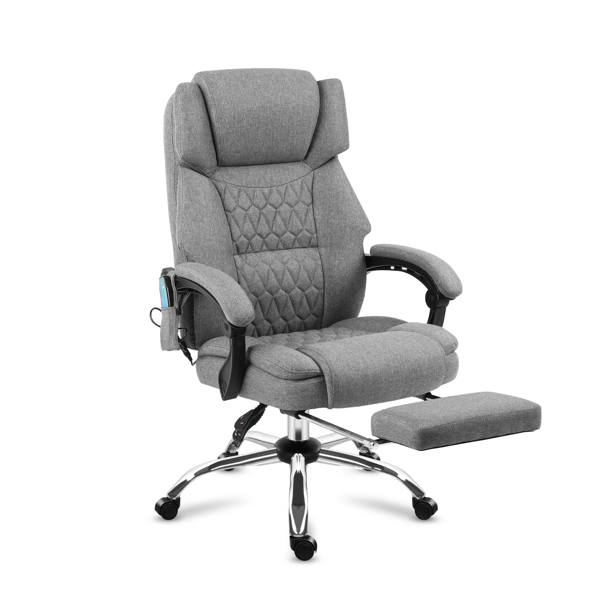 Poltrona da ufficio con funzione massaggio e poggiapiedi Mark Adler Boss 6.0 Grey