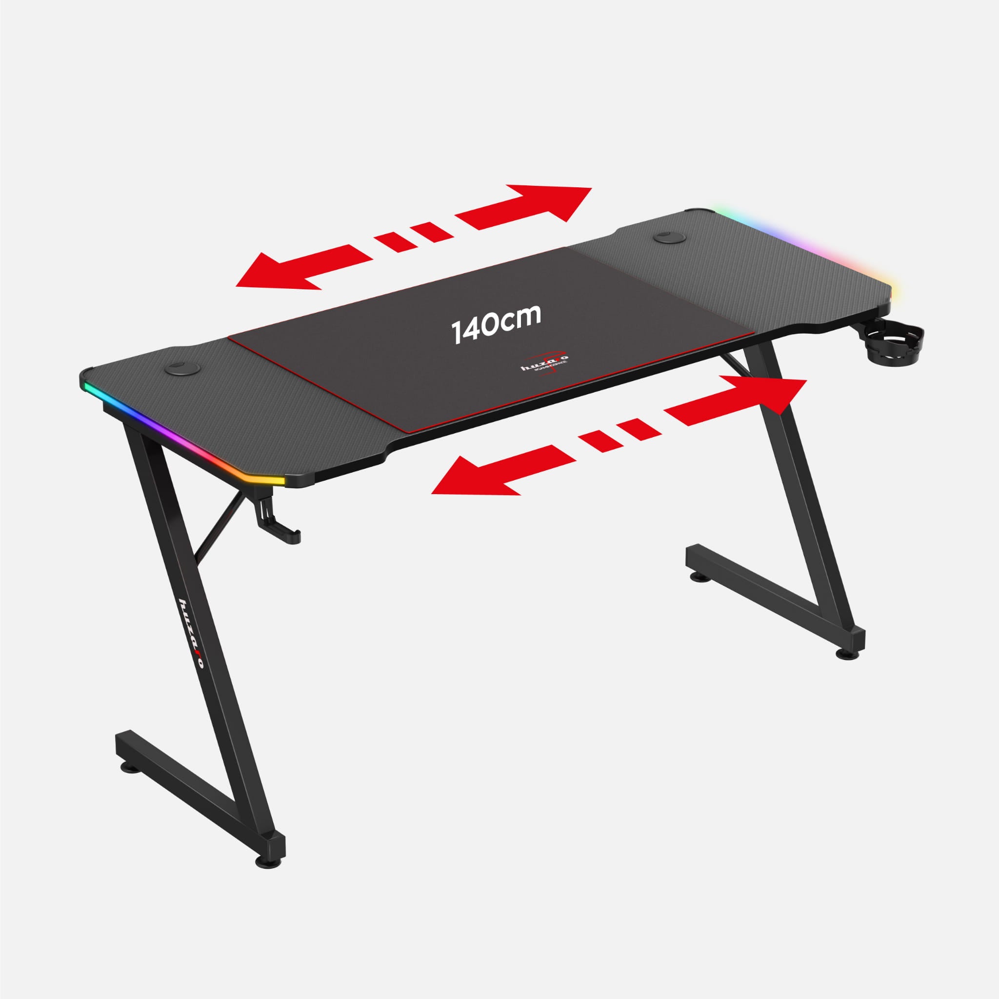 Scrivania da gaming Huzaro Hero 3.3 Black 140 cm