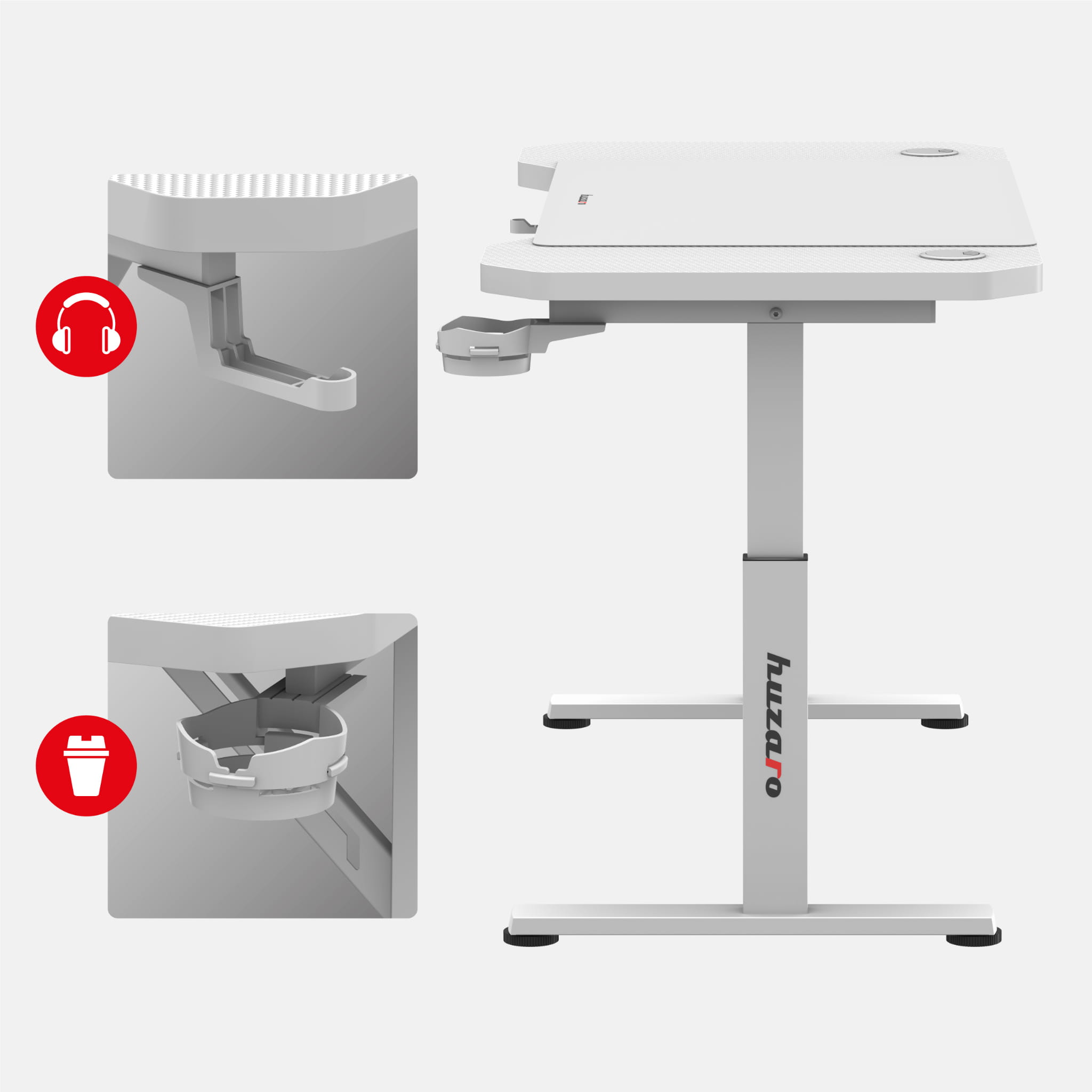 Scrivania da gaming Huzaro Hero 2.6 White 120 cm