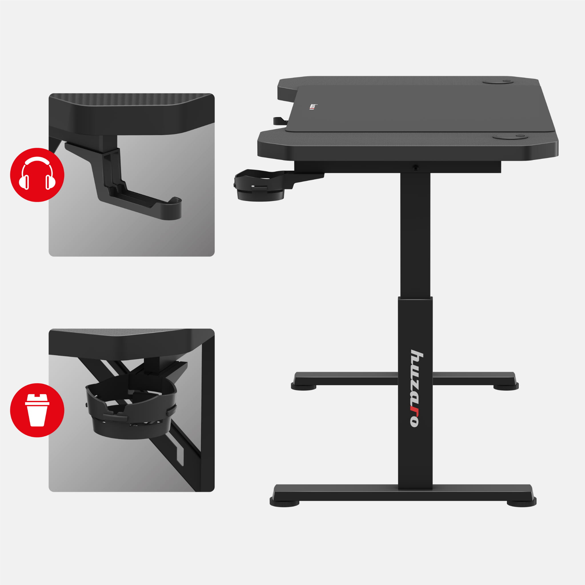 Scrivania da gaming Huzaro Hero 2.6 Black 120 cm