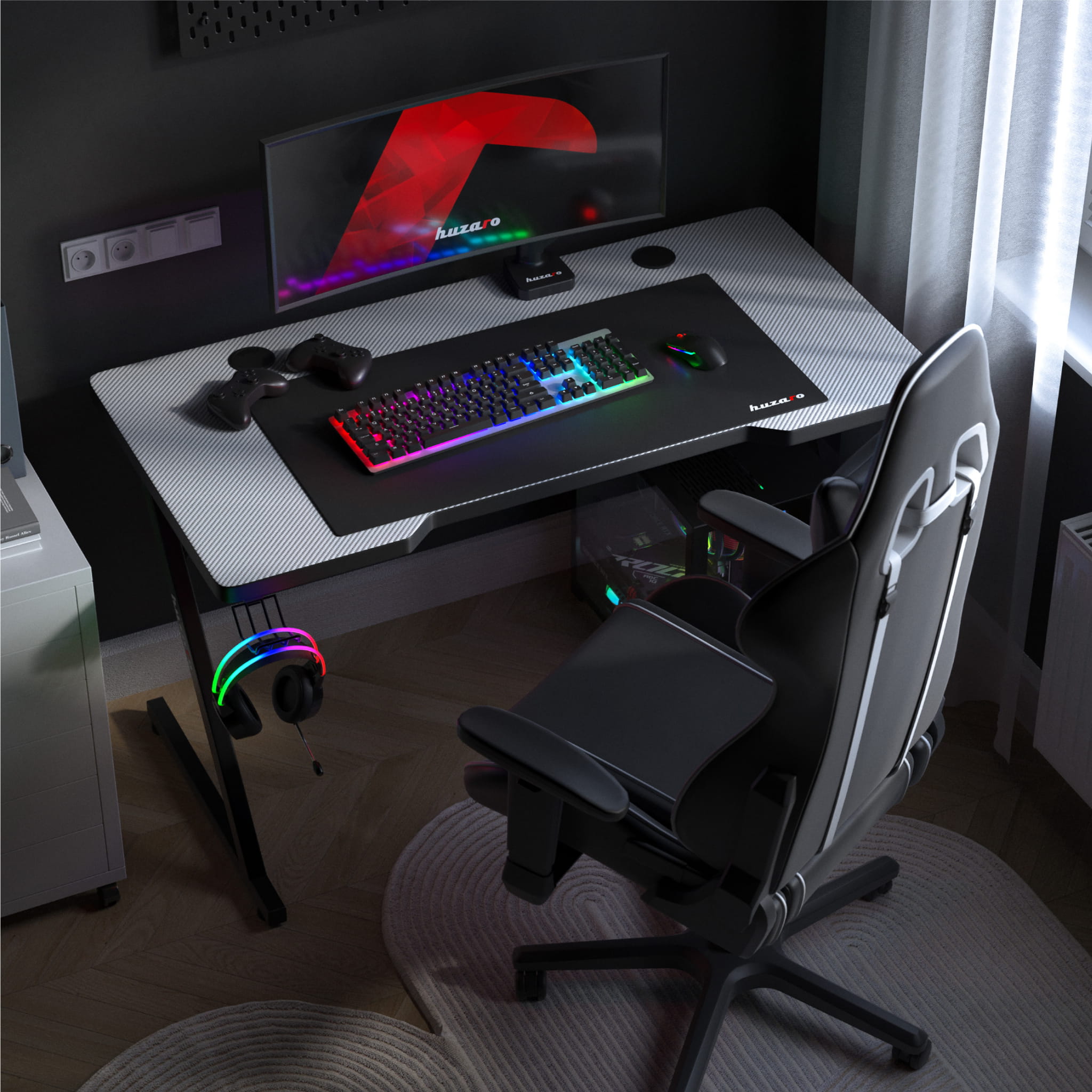 Scrivania da gaming Huzaro Hero 2.5 White 120 cm