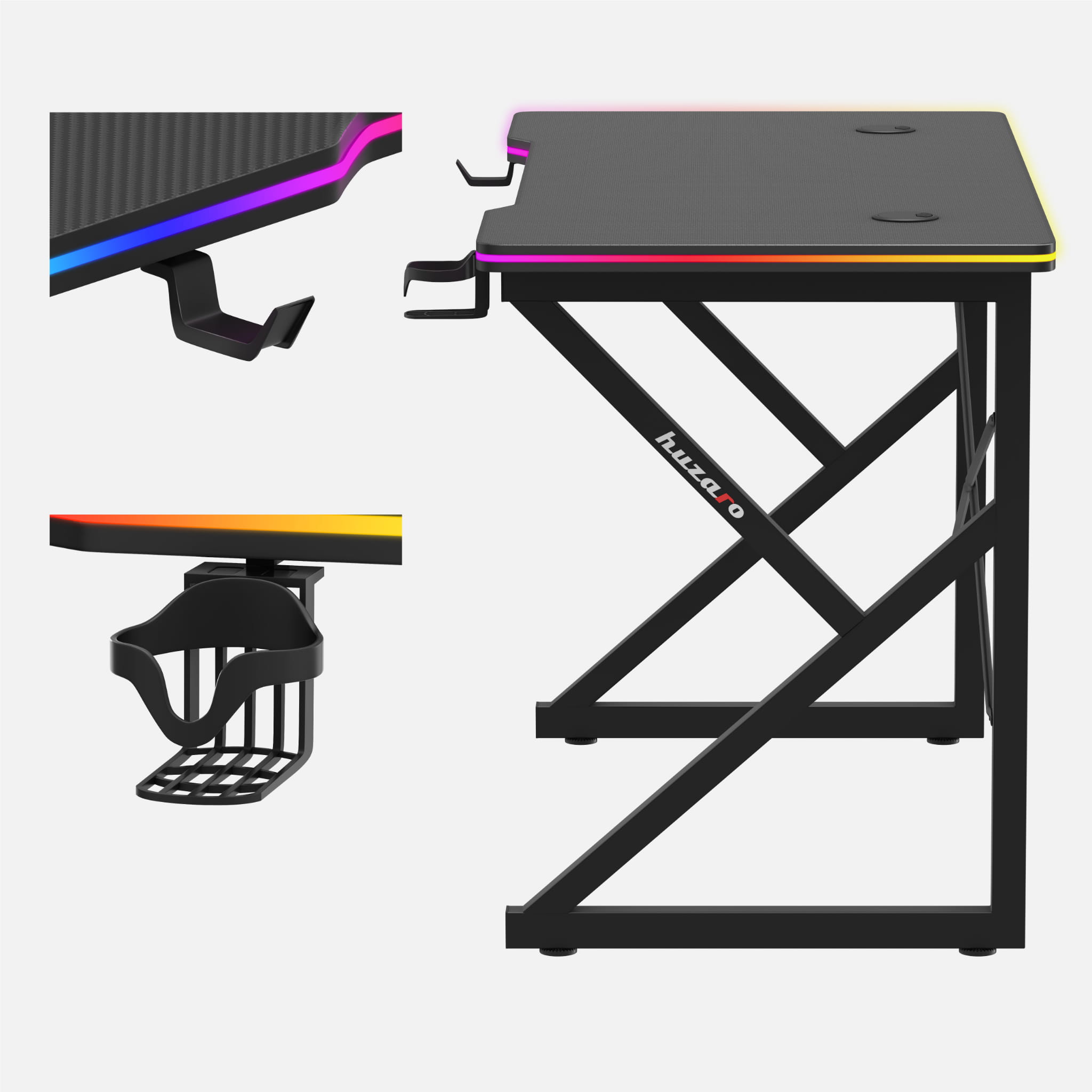 Scrivania da gaming Huzaro Hero 1.7 RGB Black 120 cm