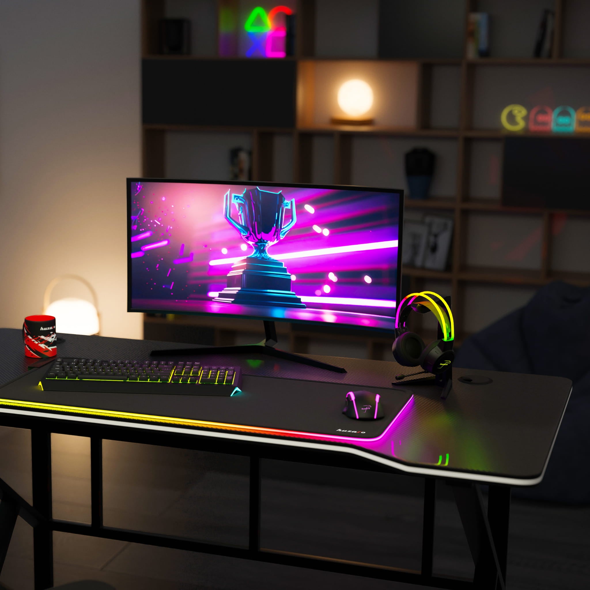 Scrivania da gaming Huzaro Hero 1.6 Black 120 cm