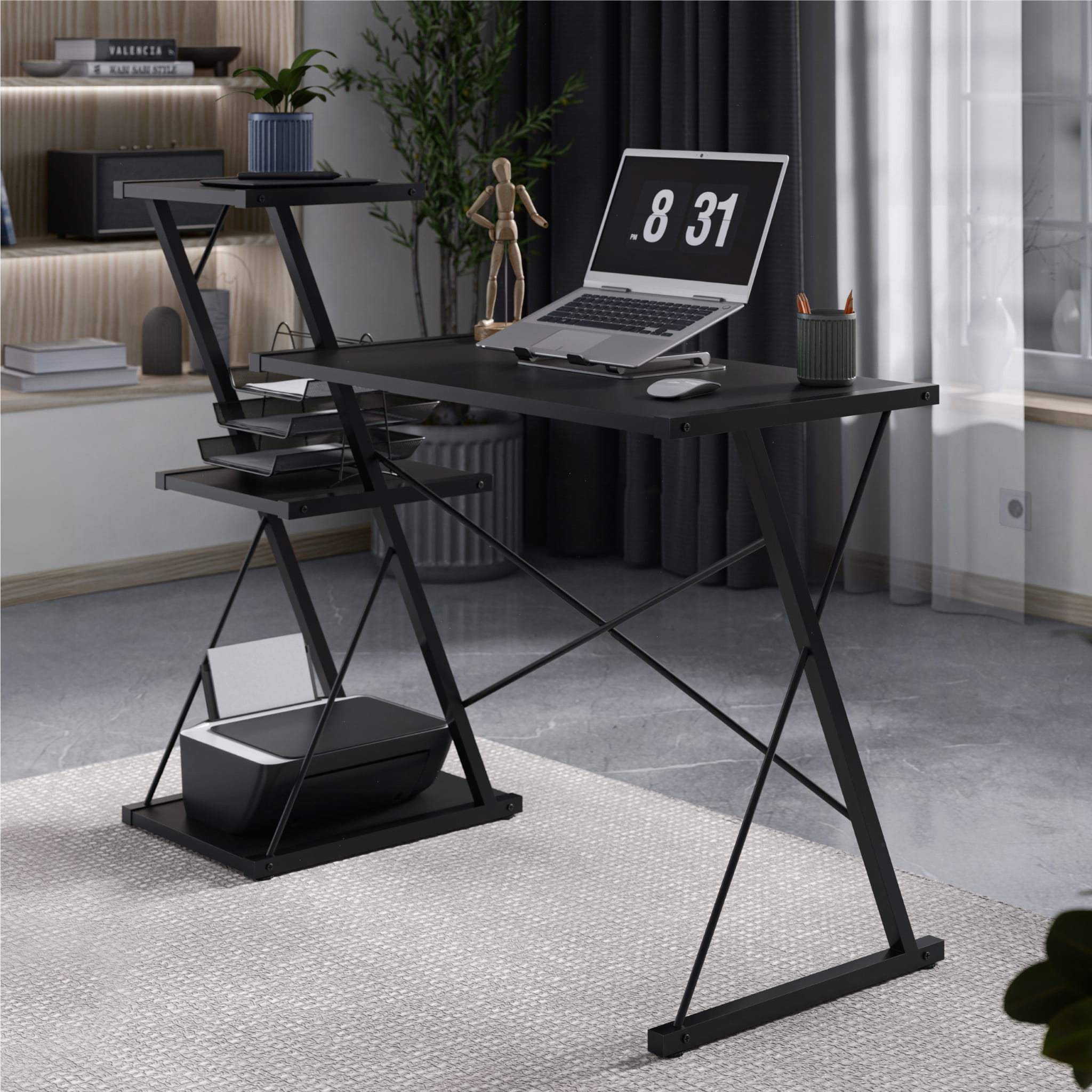 Scrivania con ripiani Mark Adler Leader 3.5 Black 116 cm