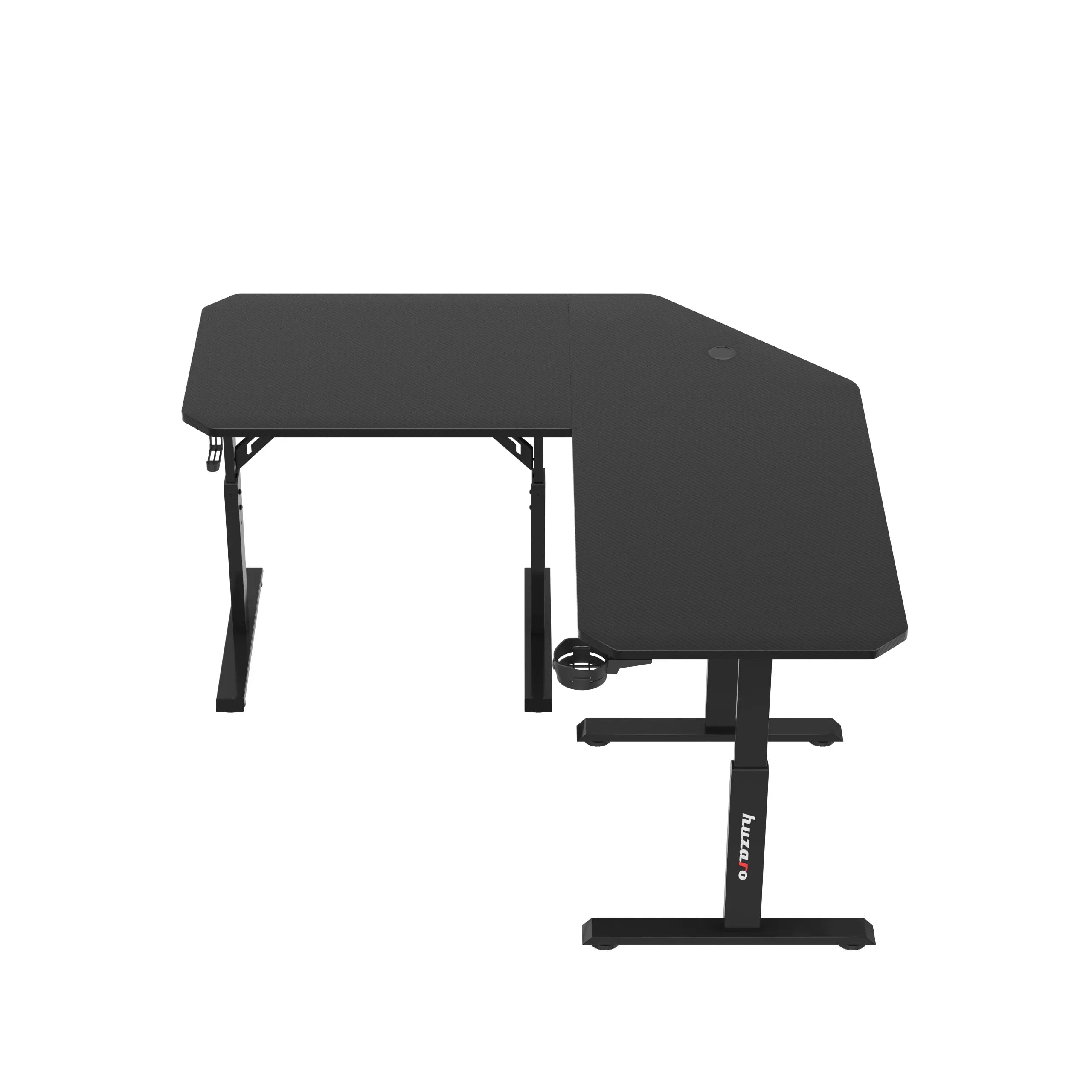 Scrivania da gaming angolare regolabile in altezza Huzaro Hero 7.3 Black