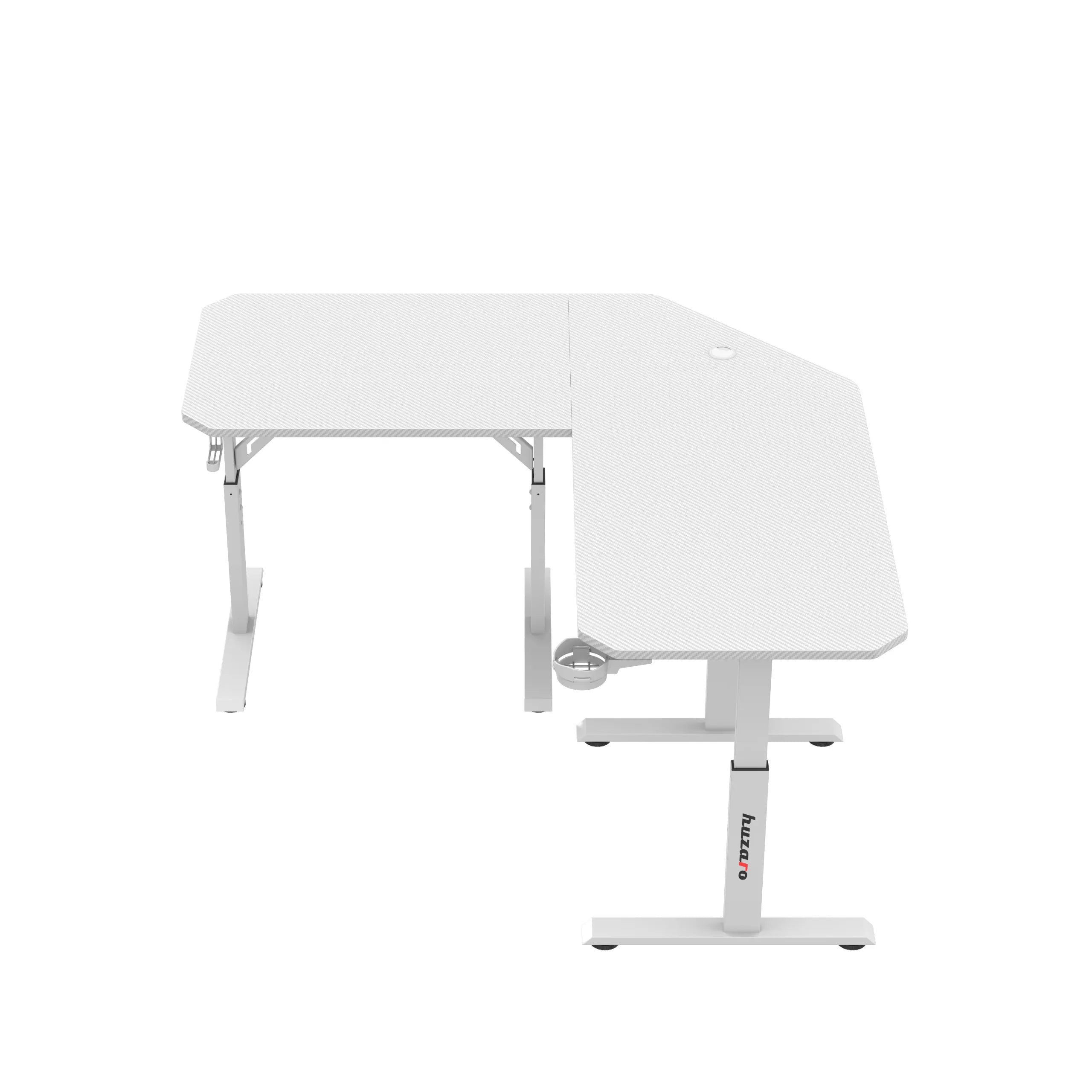 Scrivania da gaming angolare regolabile in altezza Huzaro Hero 7.3 White