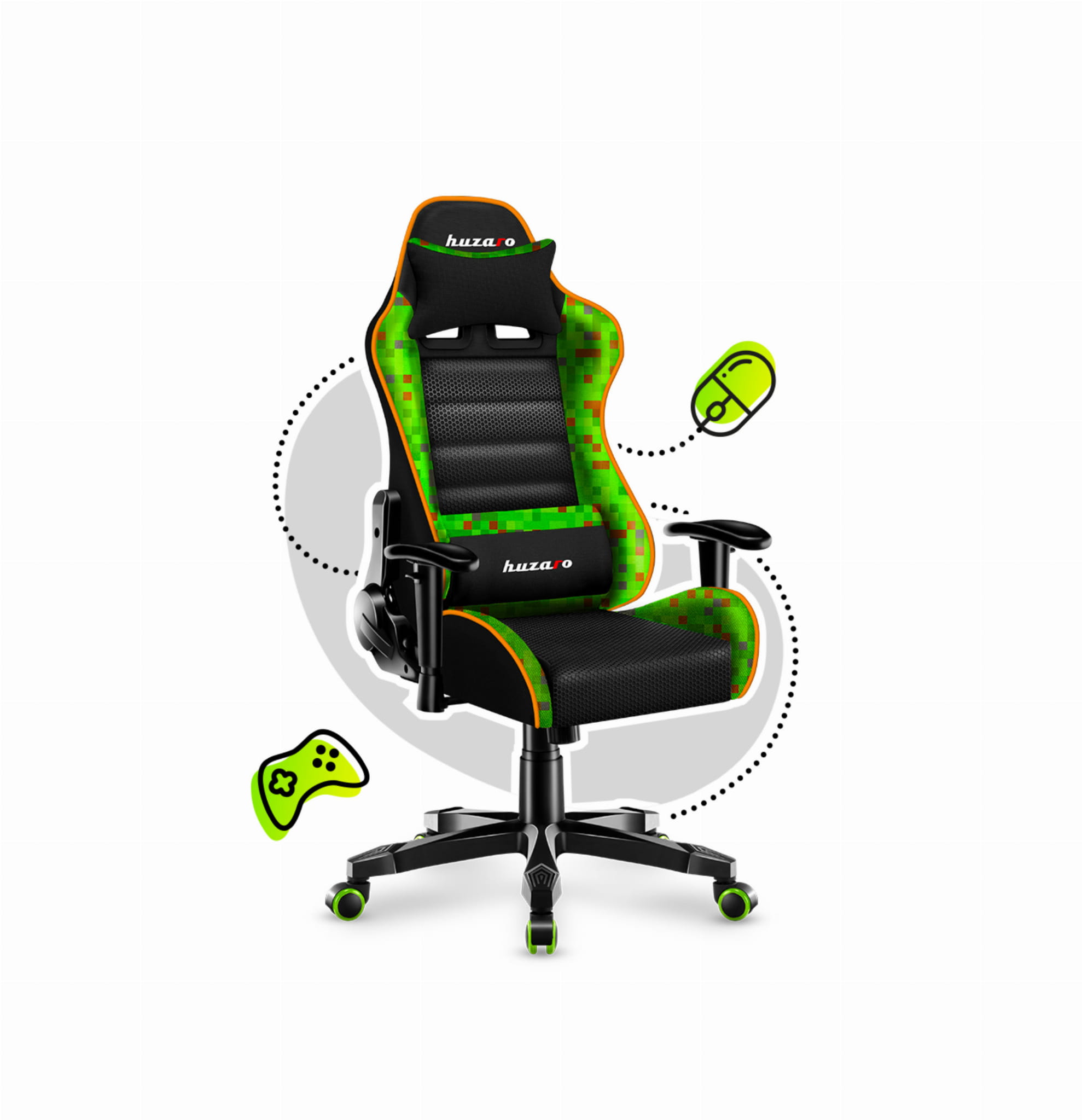 Poltrona da gaming per bambini HUZARO RANGER 6.0 Pixel Mesh