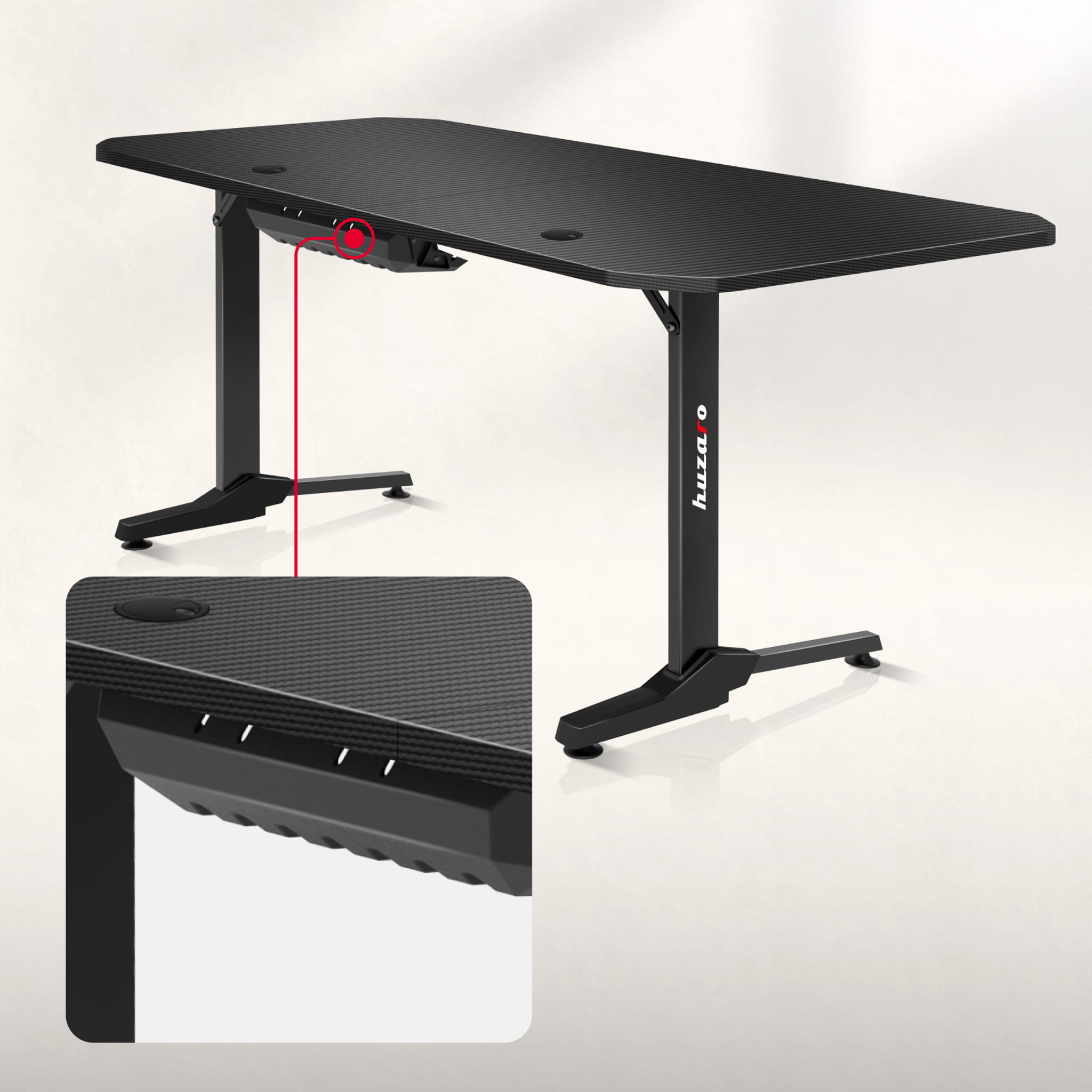 Scrivania da gaming Huzaro Hero 4.7 Black 160 cm