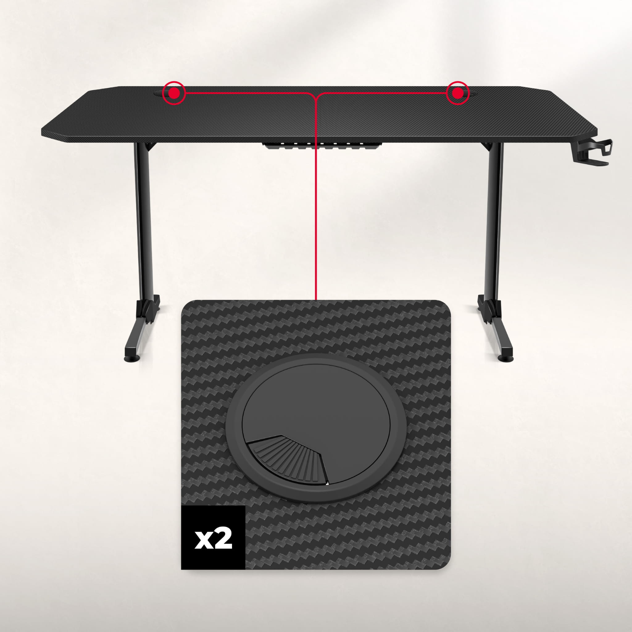 Scrivania da gaming Huzaro Hero 4.7 Black 160 cm