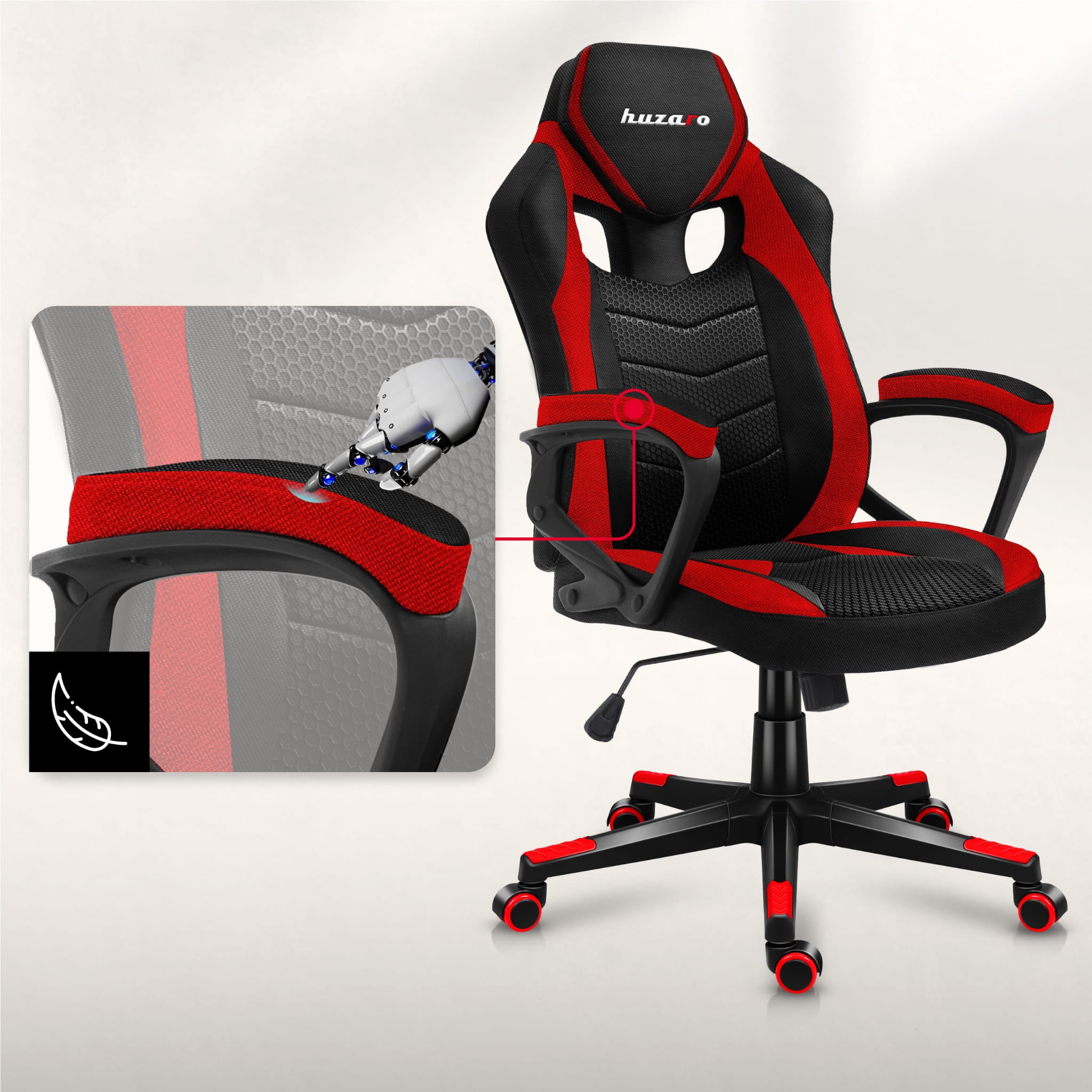 Poltrona da gaming HUZARO FORCE 2.5 Red Mesh