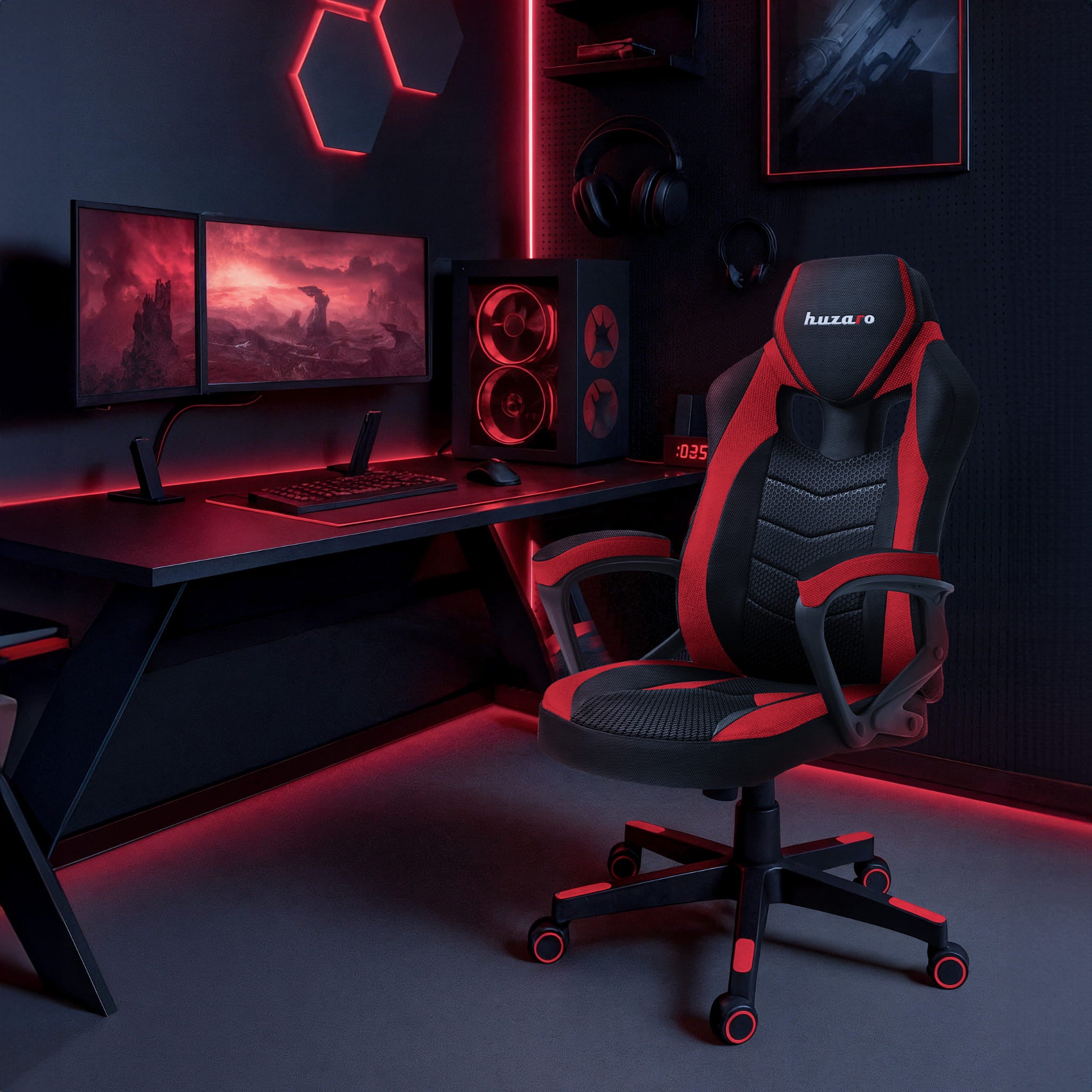 Poltrona da gaming HUZARO FORCE 2.5 Red Mesh