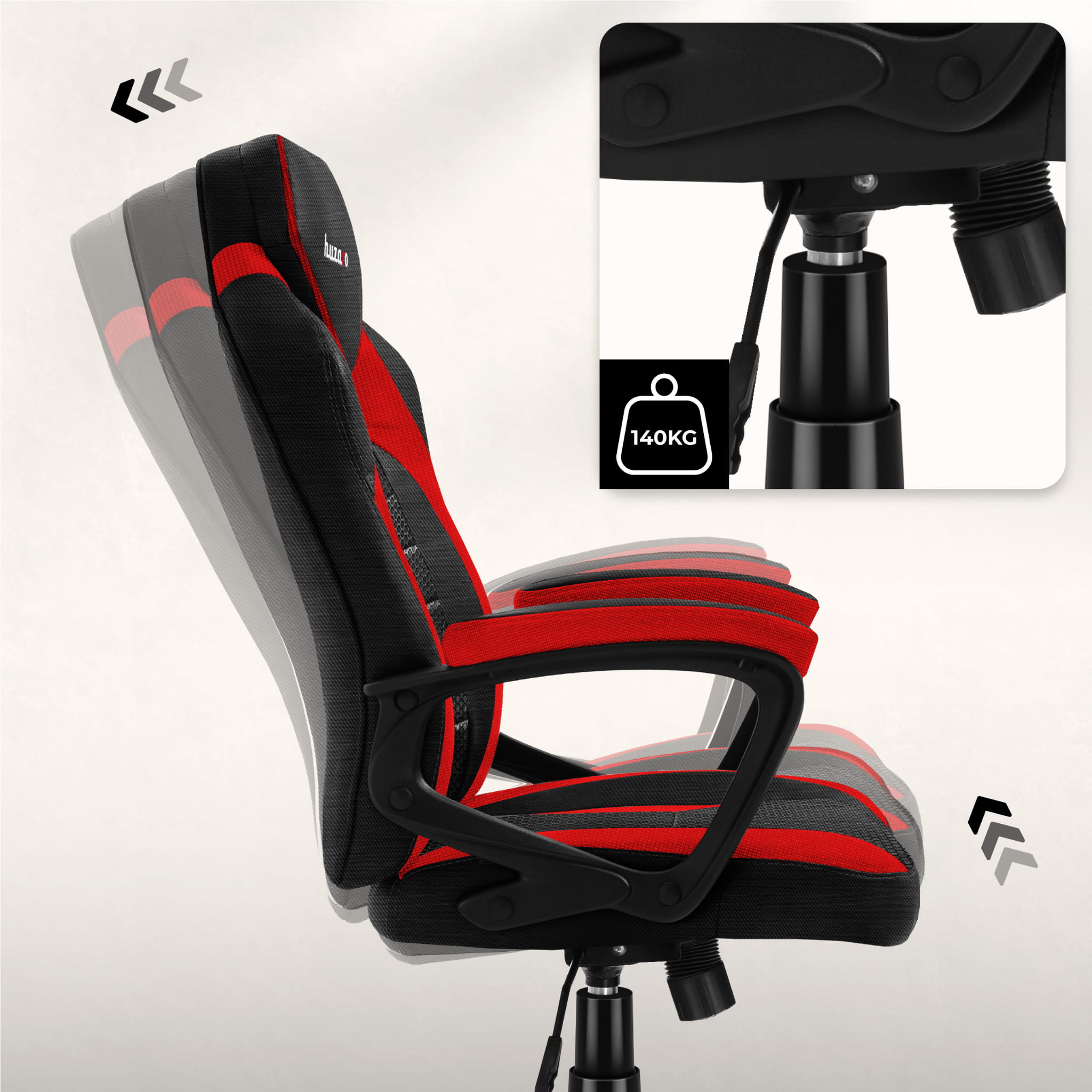 Poltrona da gaming HUZARO FORCE 2.5 Red Mesh