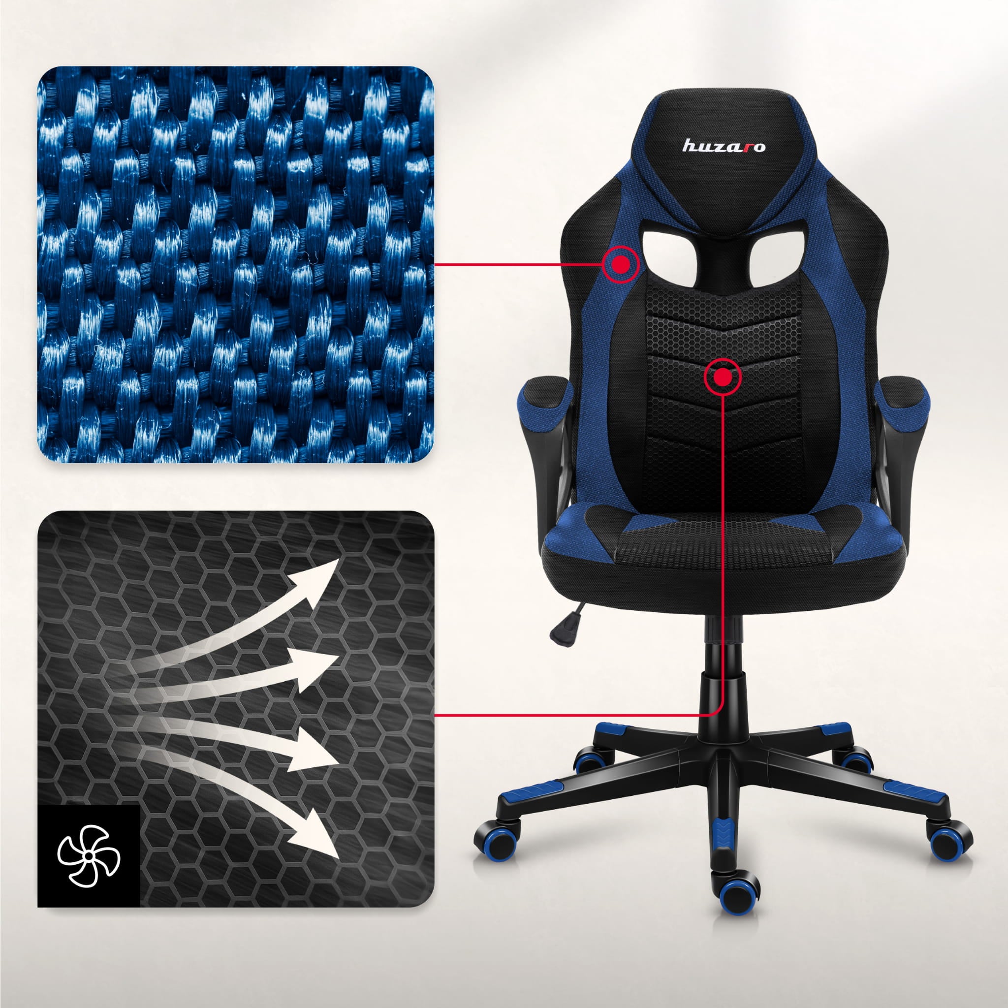 Poltrona da gaming HUZARO FORCE 2.5 Blue Mesh