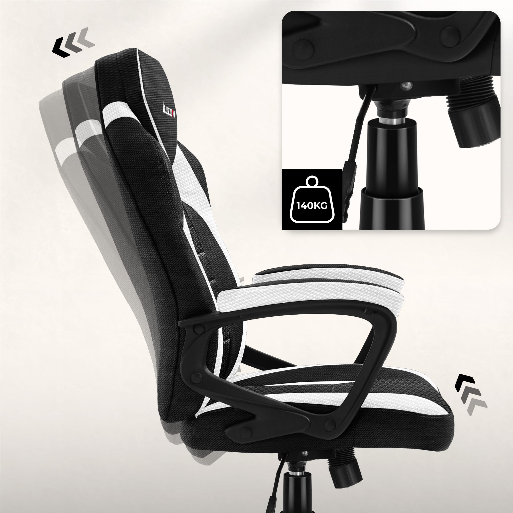 Poltrona da gaming Huzaro Force 2.5 White Mesh