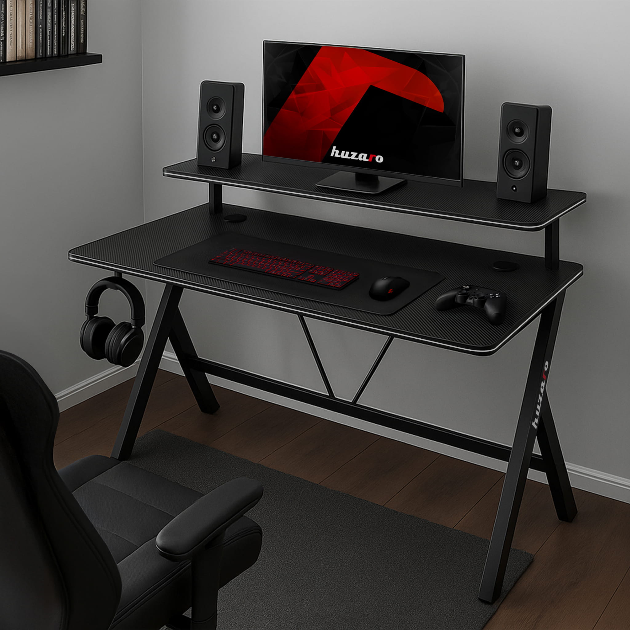 Scrivania da gaming da 120 cm Huzaro Hero 1.9 Black