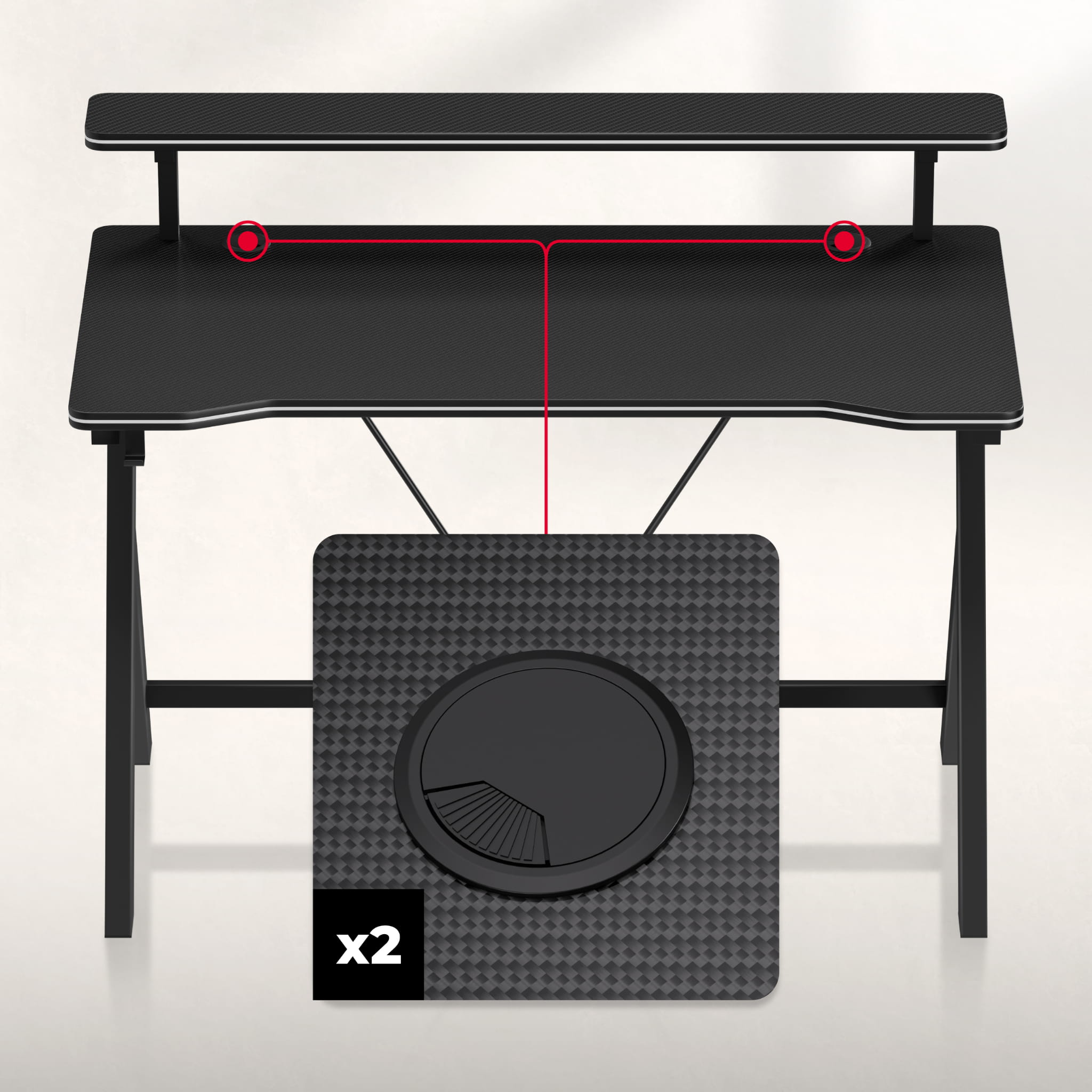Scrivania da gaming da 120 cm Huzaro Hero 1.9 Black