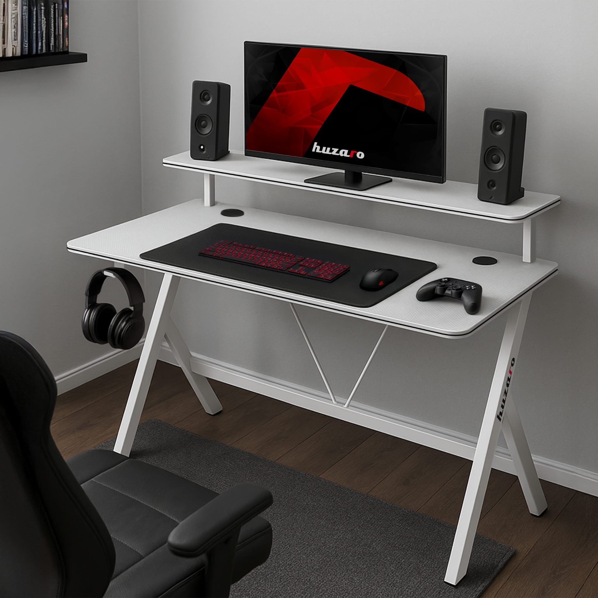 Scrivania da gaming da 120 cm Huzaro Hero 1.9 White