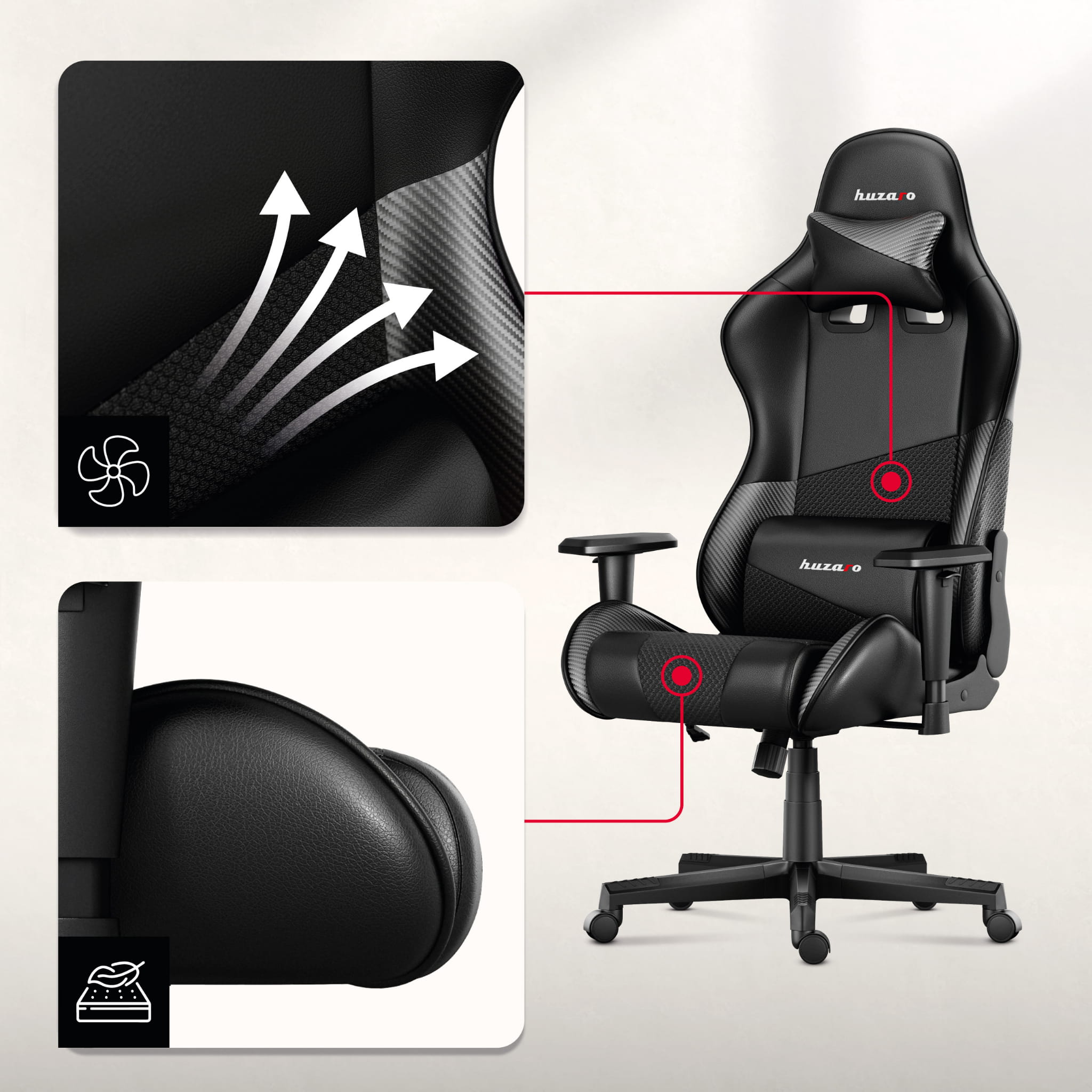 Poltrona da gaming HUZARO FORCE 6.2 Carbon