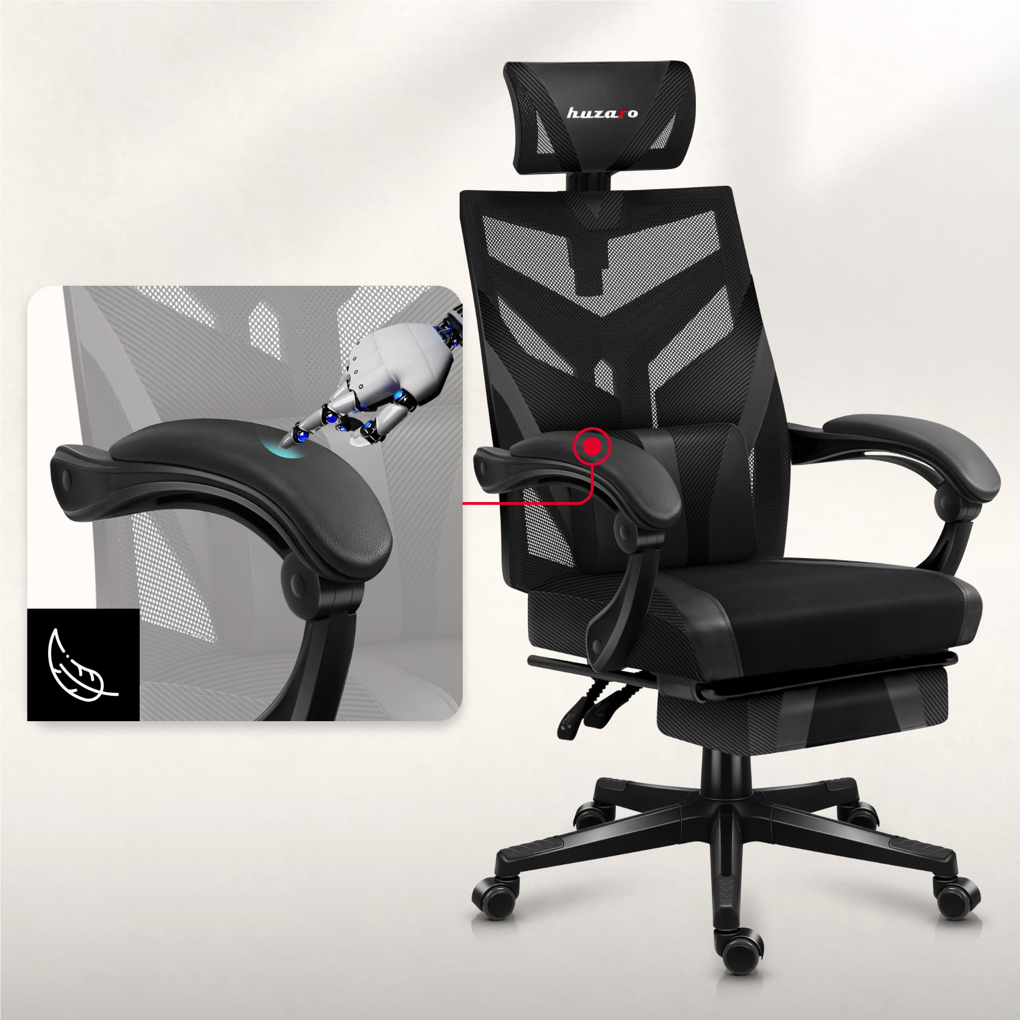 Poltrona da gaming HUZARO COMBAT 5.0 Black