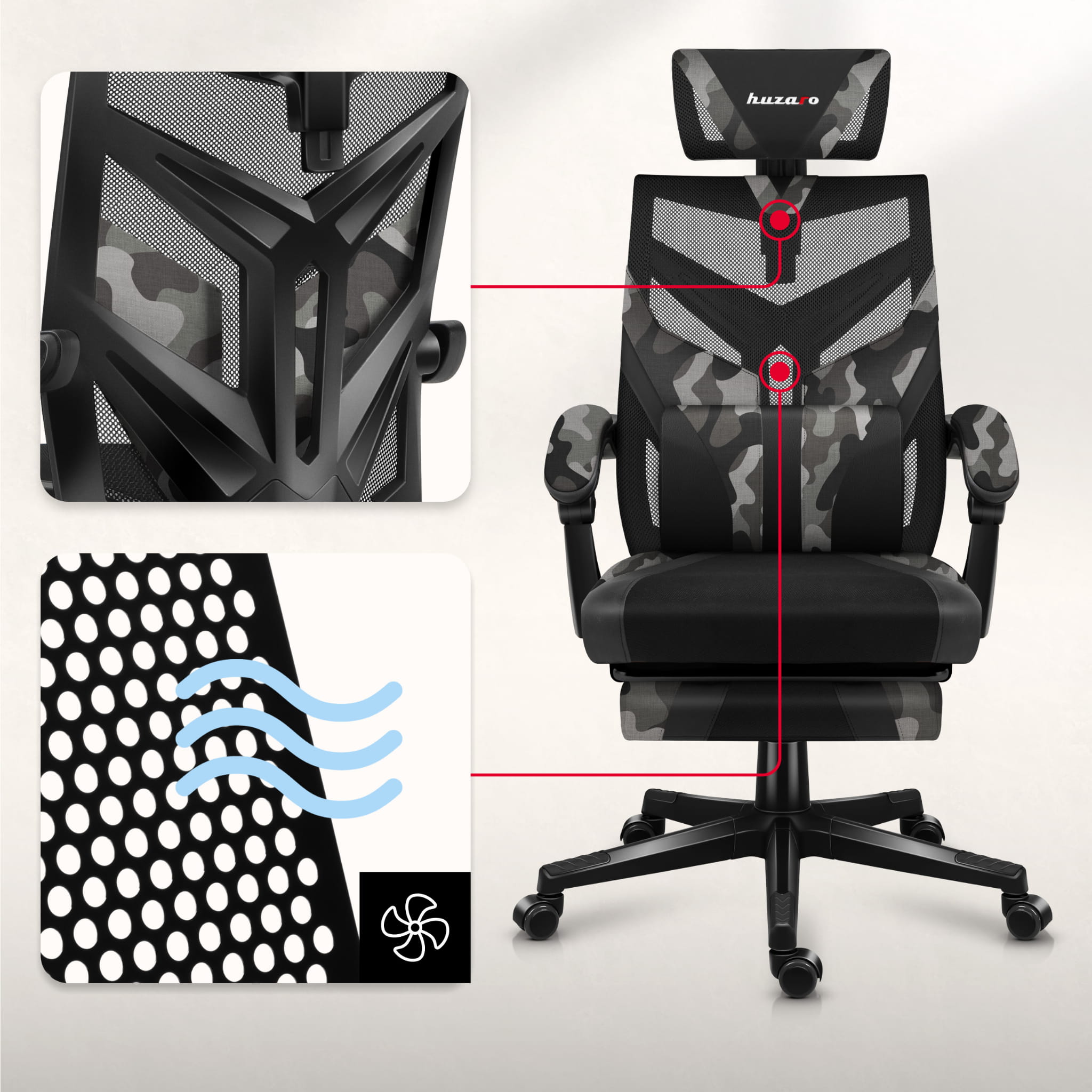 Poltrona da gaming Huzaro Combat 5.0 Camo