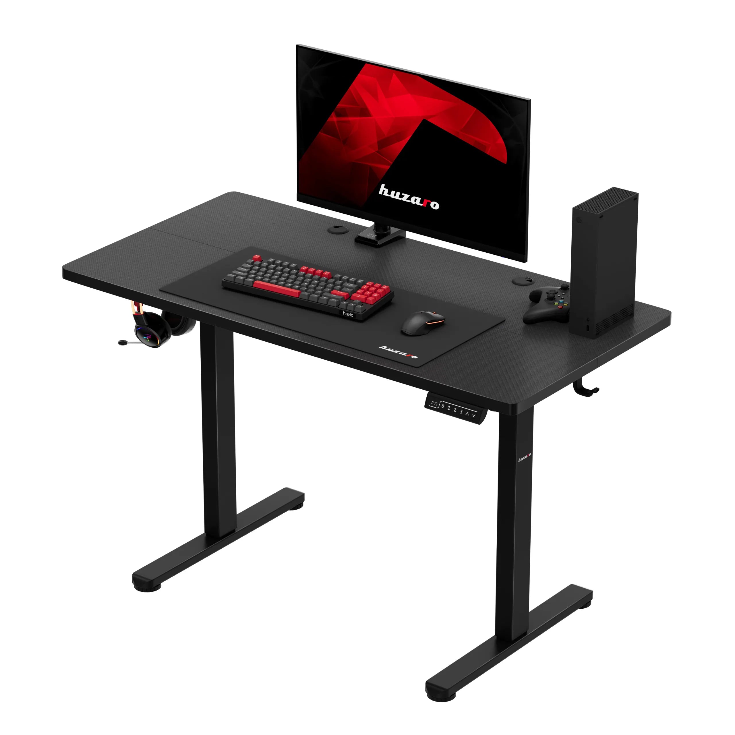 Scrivania da gaming regolabile elettricamente Huzaro Hero 8.1 Black 120 cm