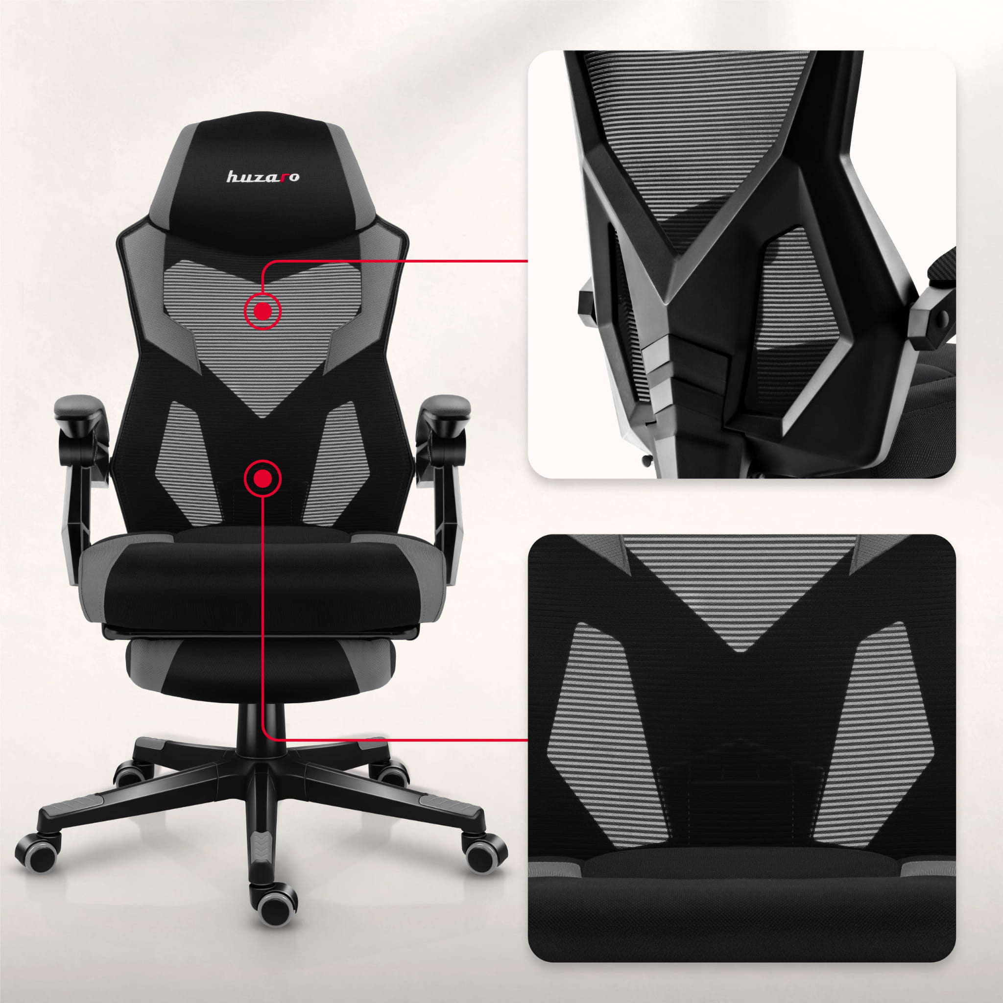 Poltrona da gaming Huzaro Combat 3.1 Grey