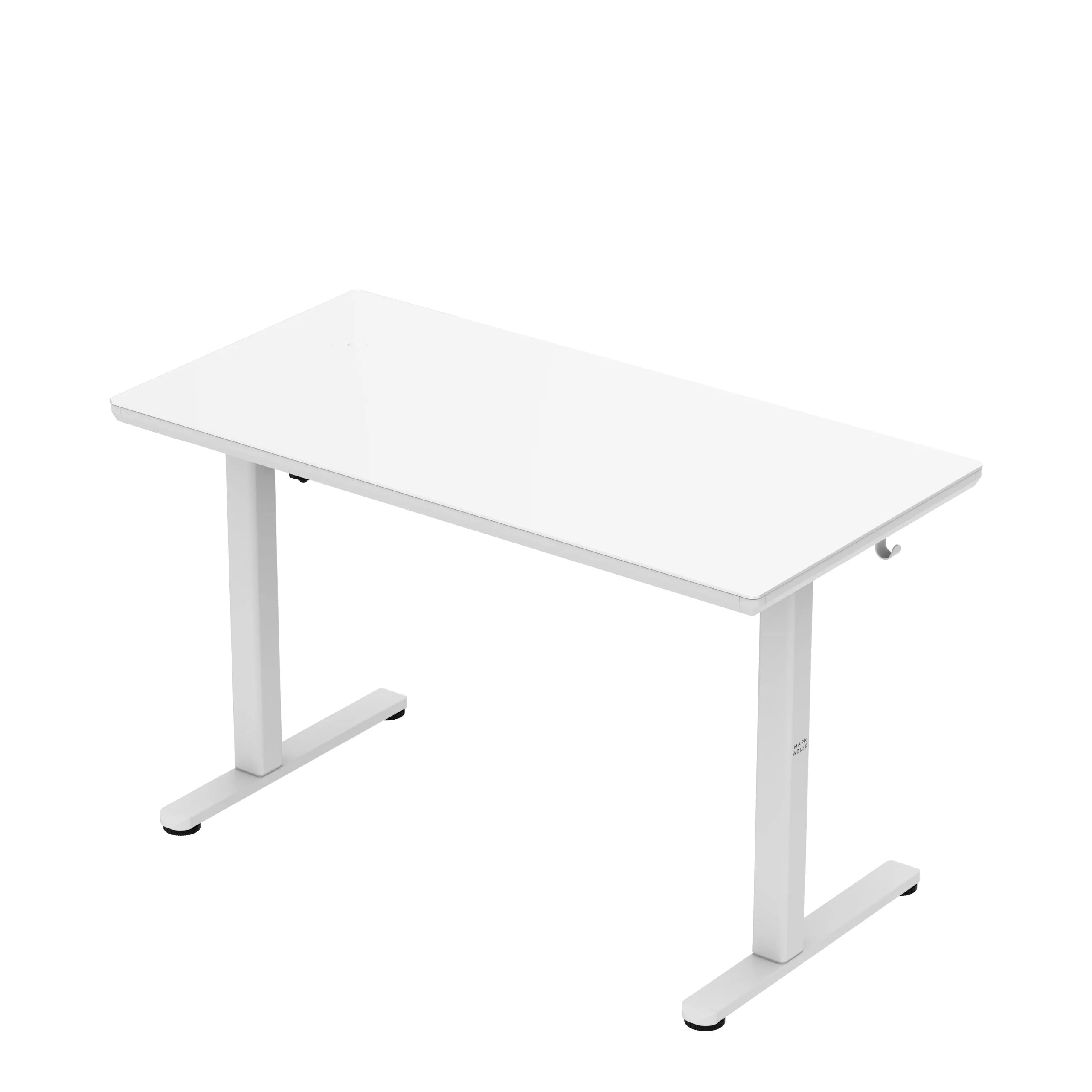 Scrivania regolabile elettricamente con piano in vetro Mark Adler Leader 8.5 White