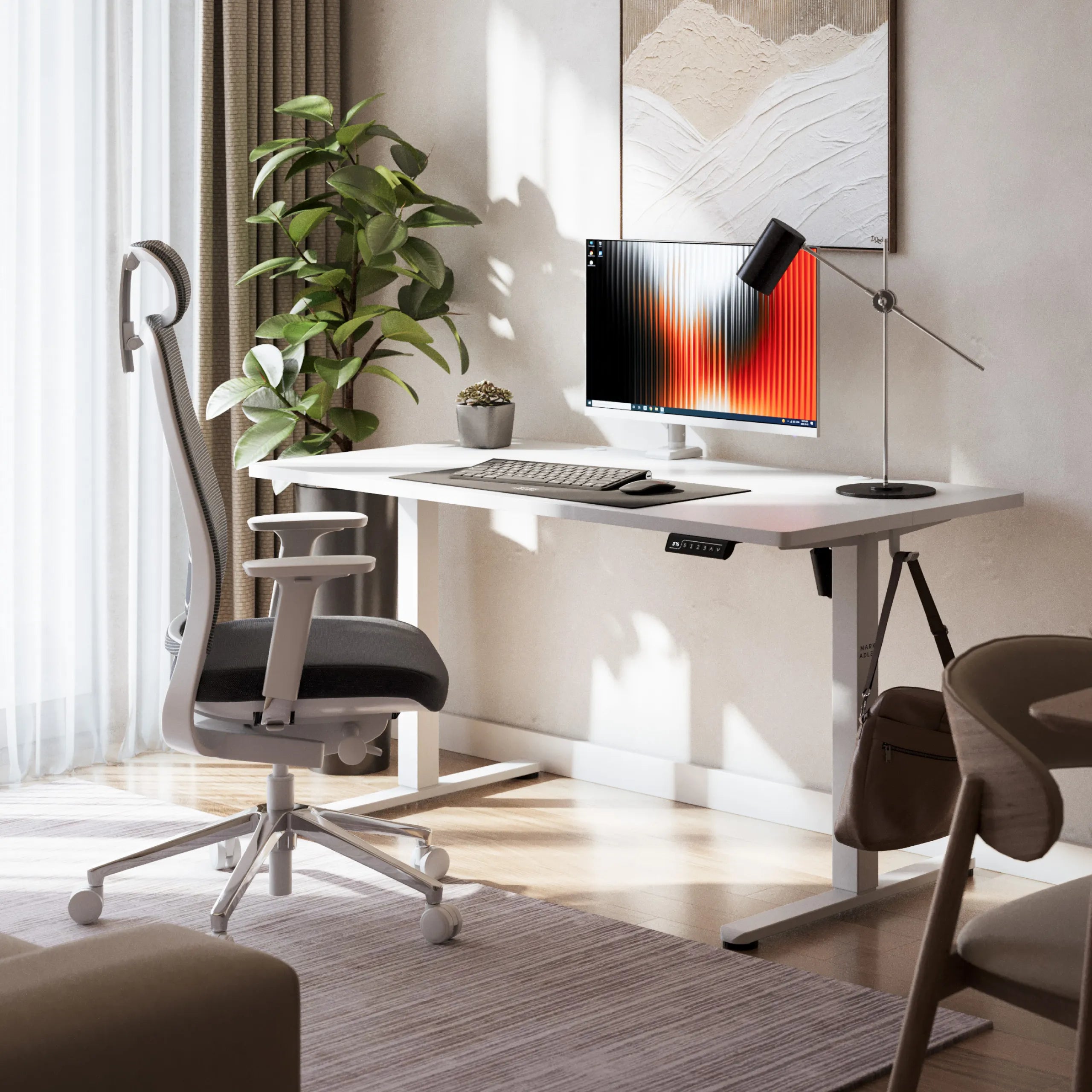 Scrivania regolabile elettricamente Mark Adler Leader 7.3 White 140 cm