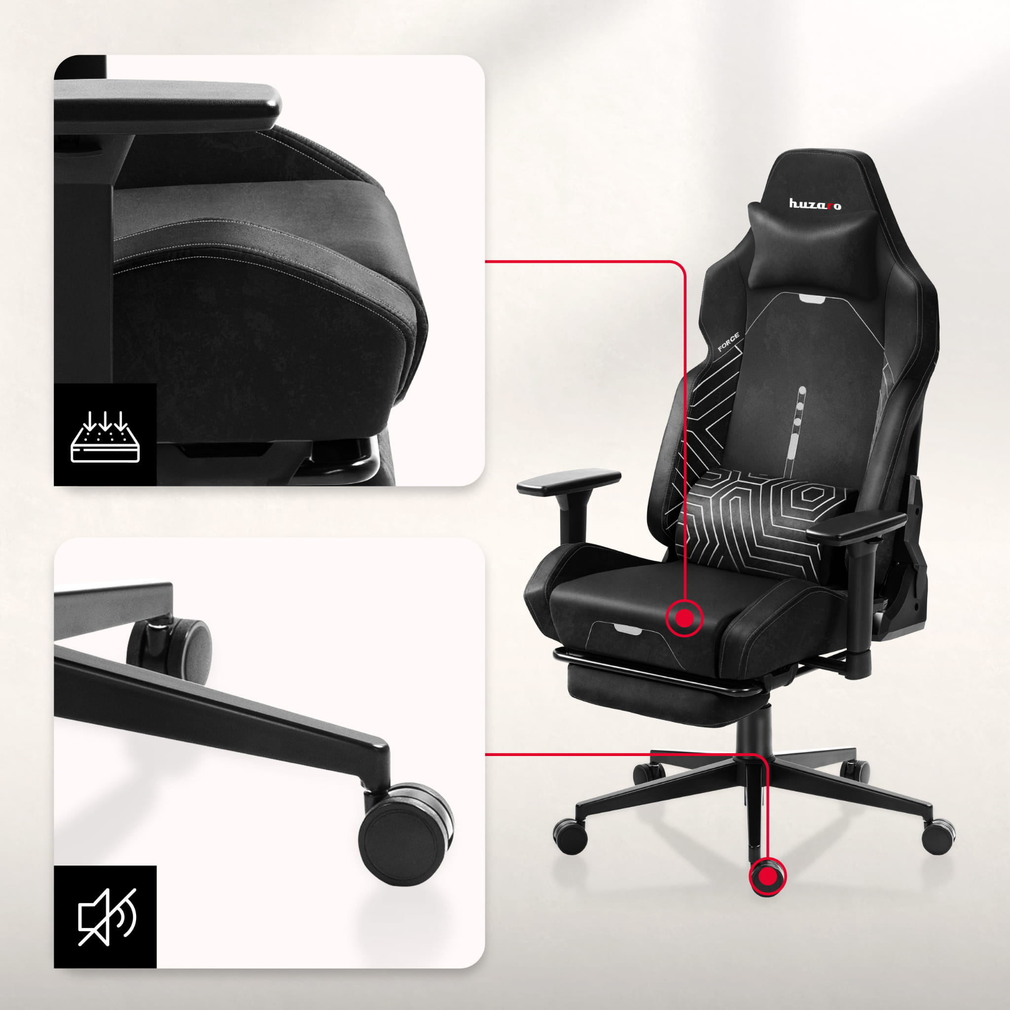 Poltrona da gaming HUZARO FORCE 8.1 Black
