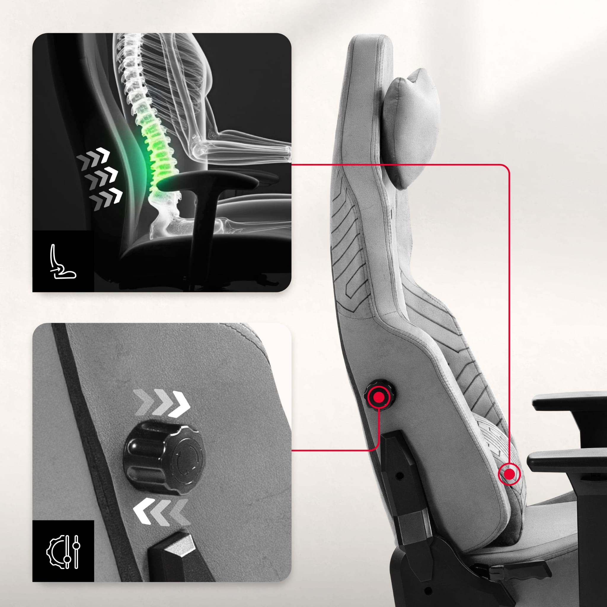 Poltrona da gaming HUZARO FORCE 8.1 Grigio