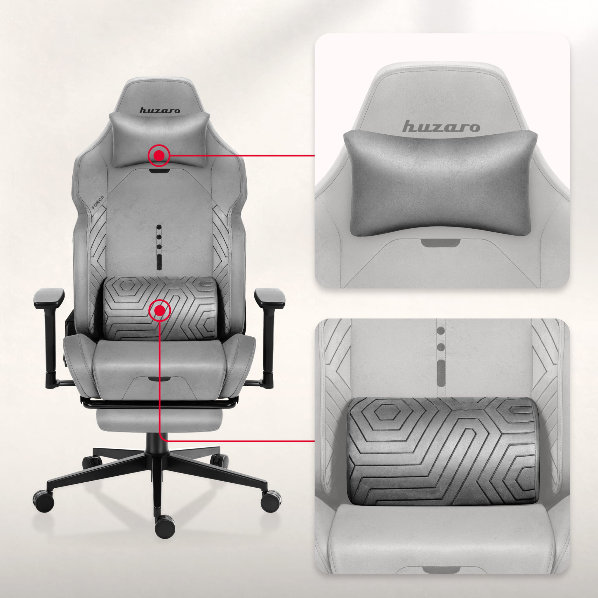 Poltrona da gaming HUZARO FORCE 8.1 Grigio