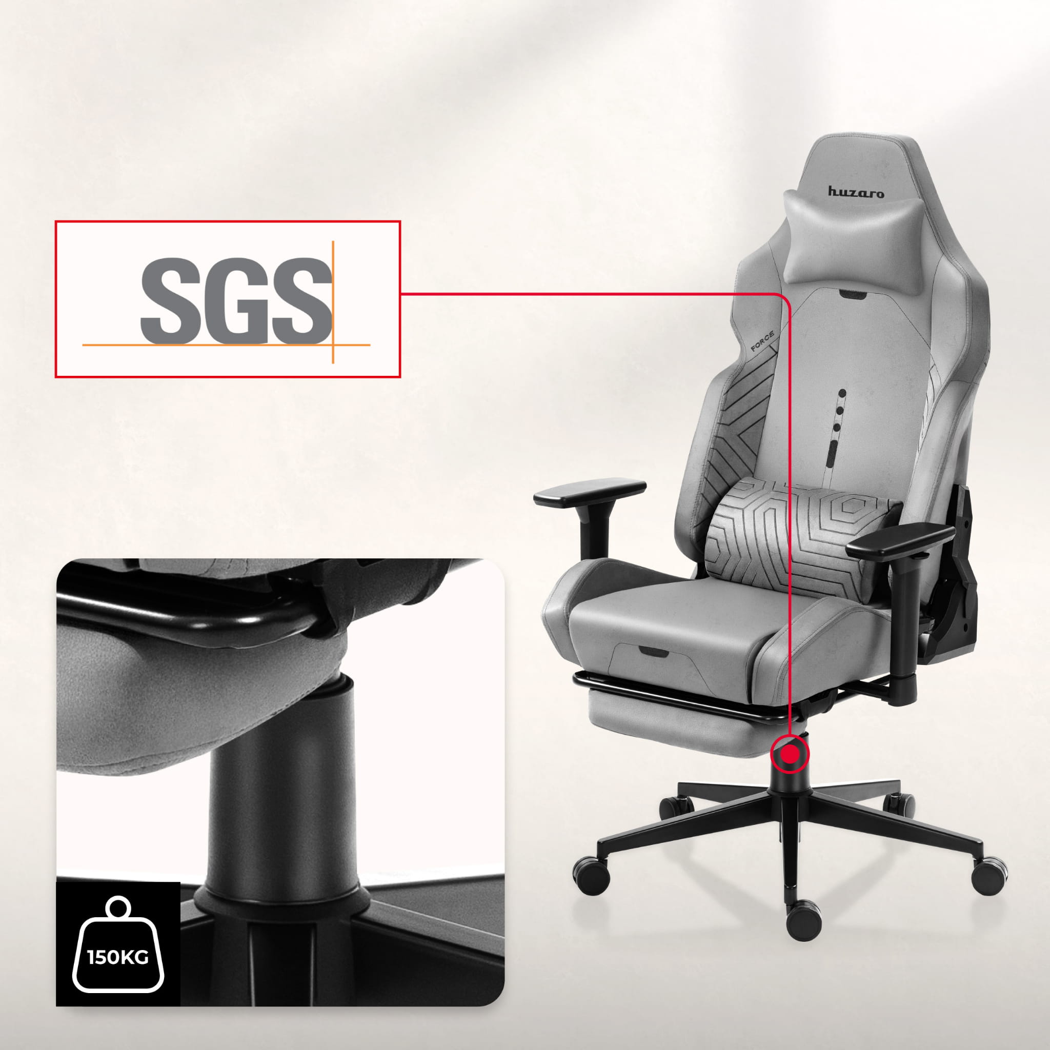Poltrona da gaming HUZARO FORCE 8.1 Grigio