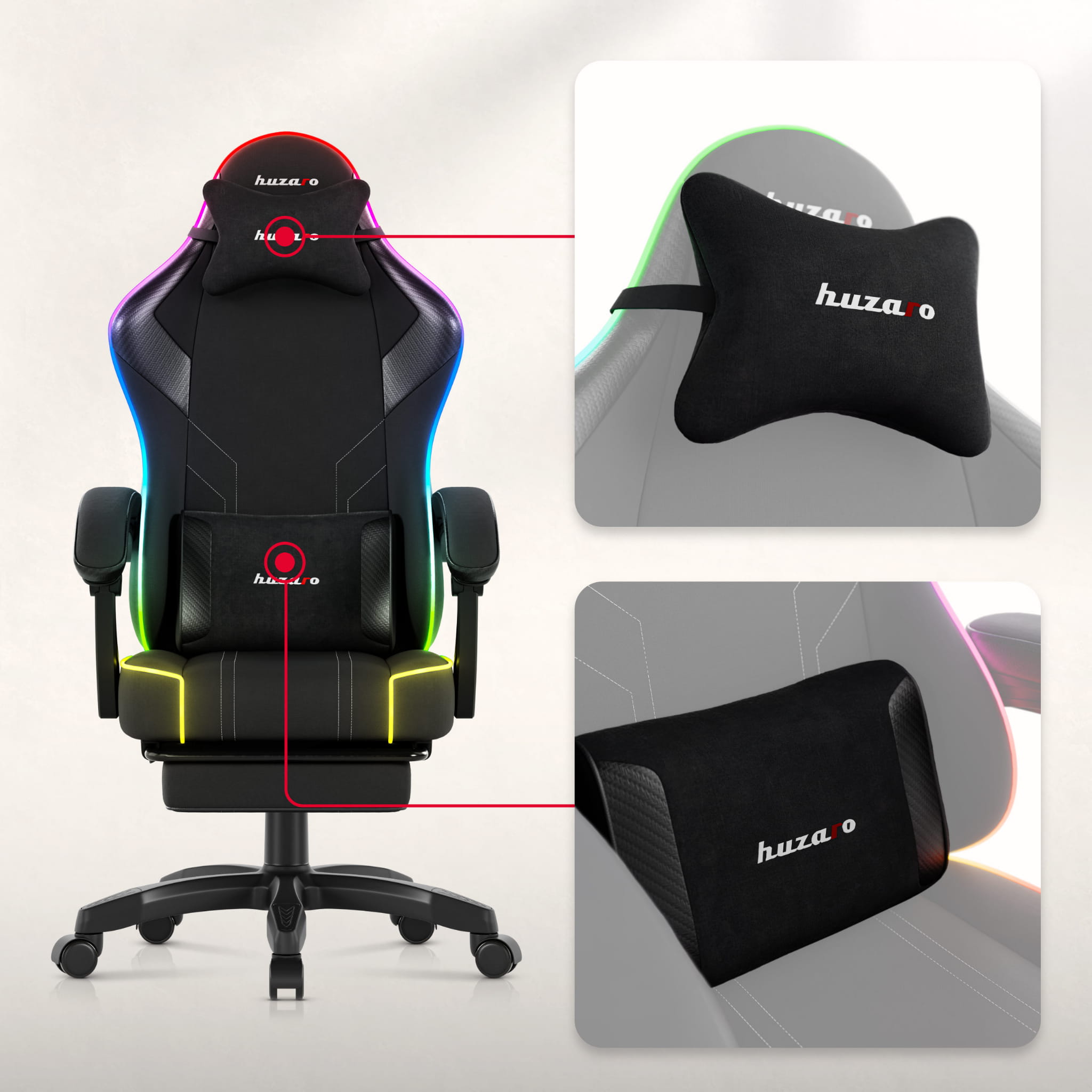 Poltrona da gaming Huzaro Force 3.7 RGB Black