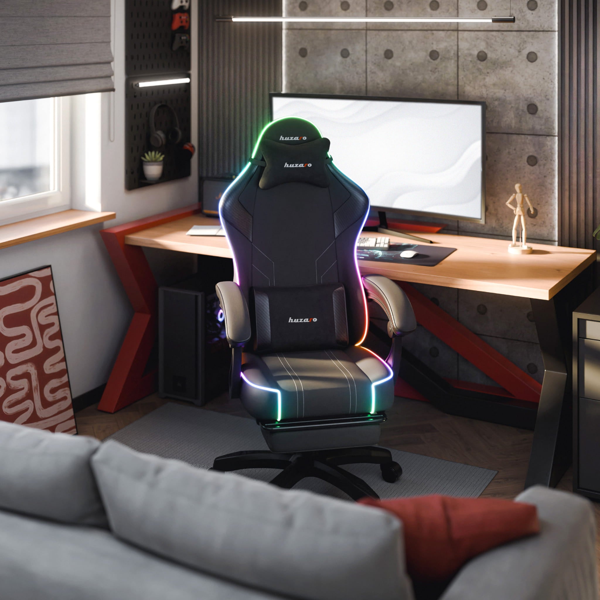 Poltrona da gaming Huzaro Force 3.7 RGB Black