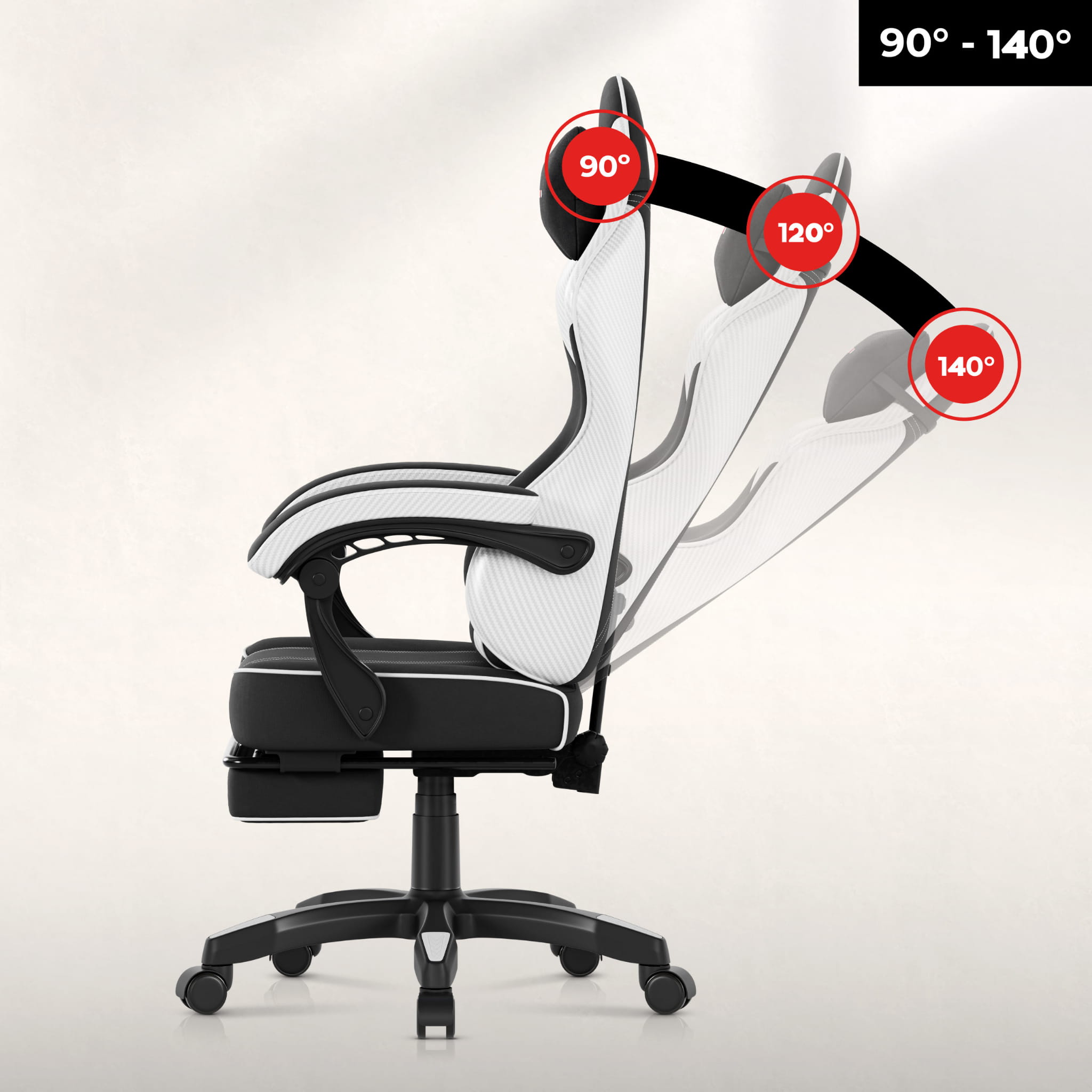 Poltrona da gaming Huzaro Force 3.7 White Carbon
