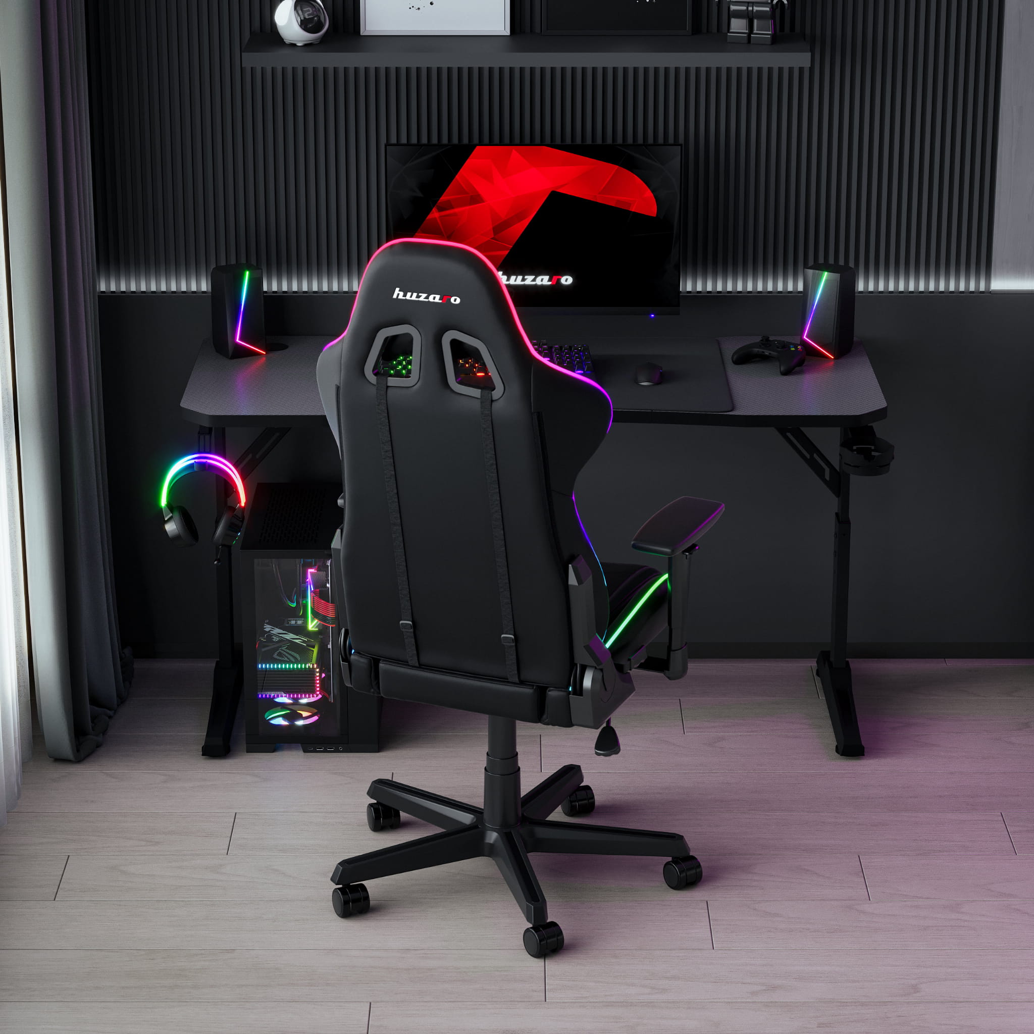 Scrivania da gaming Huzaro Hero 3.6 Black 140 cm