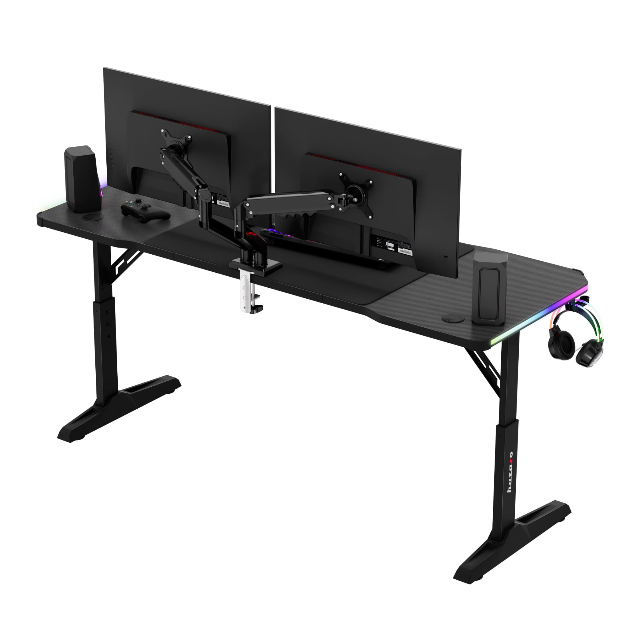 Scrivania da gaming Led Huzaro Hero 4.6 RGB Black 160 cm