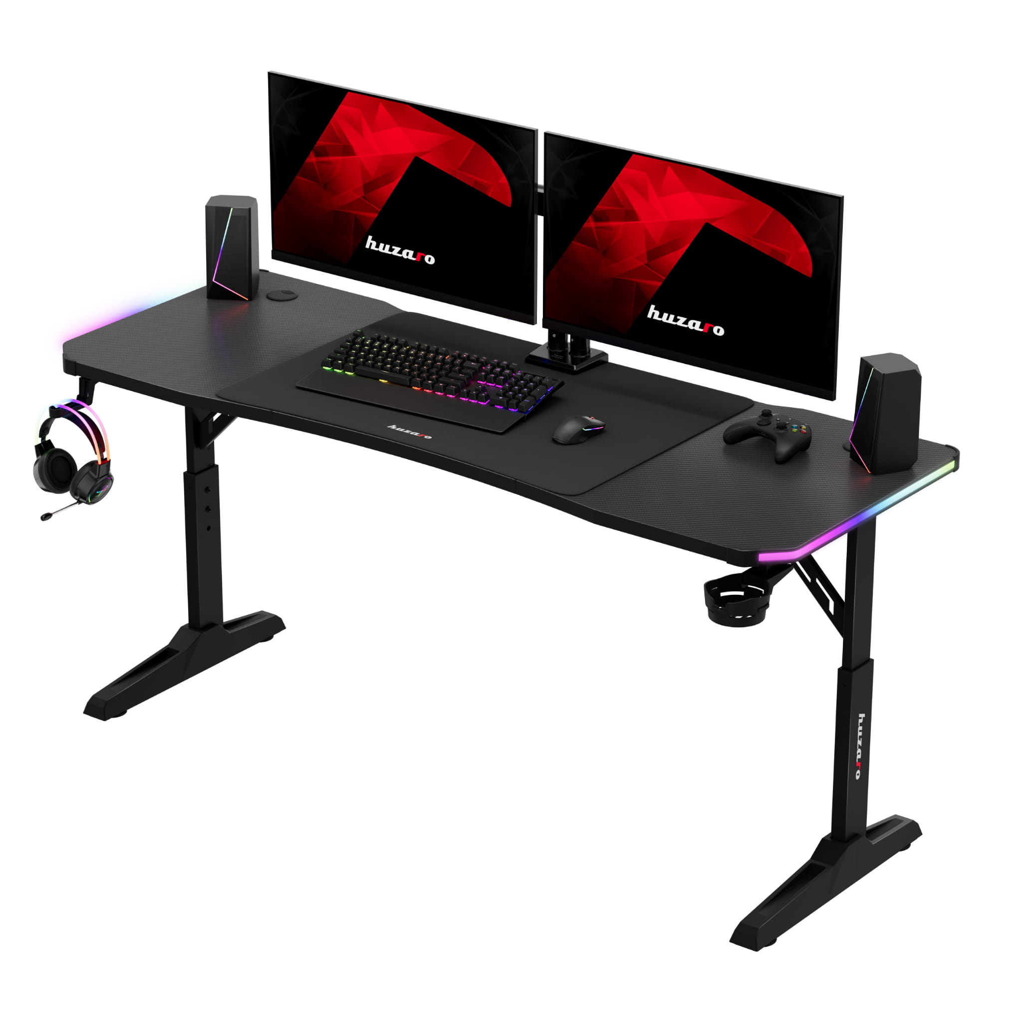 Scrivania da gaming Led Huzaro Hero 4.6 RGB Black 160 cm