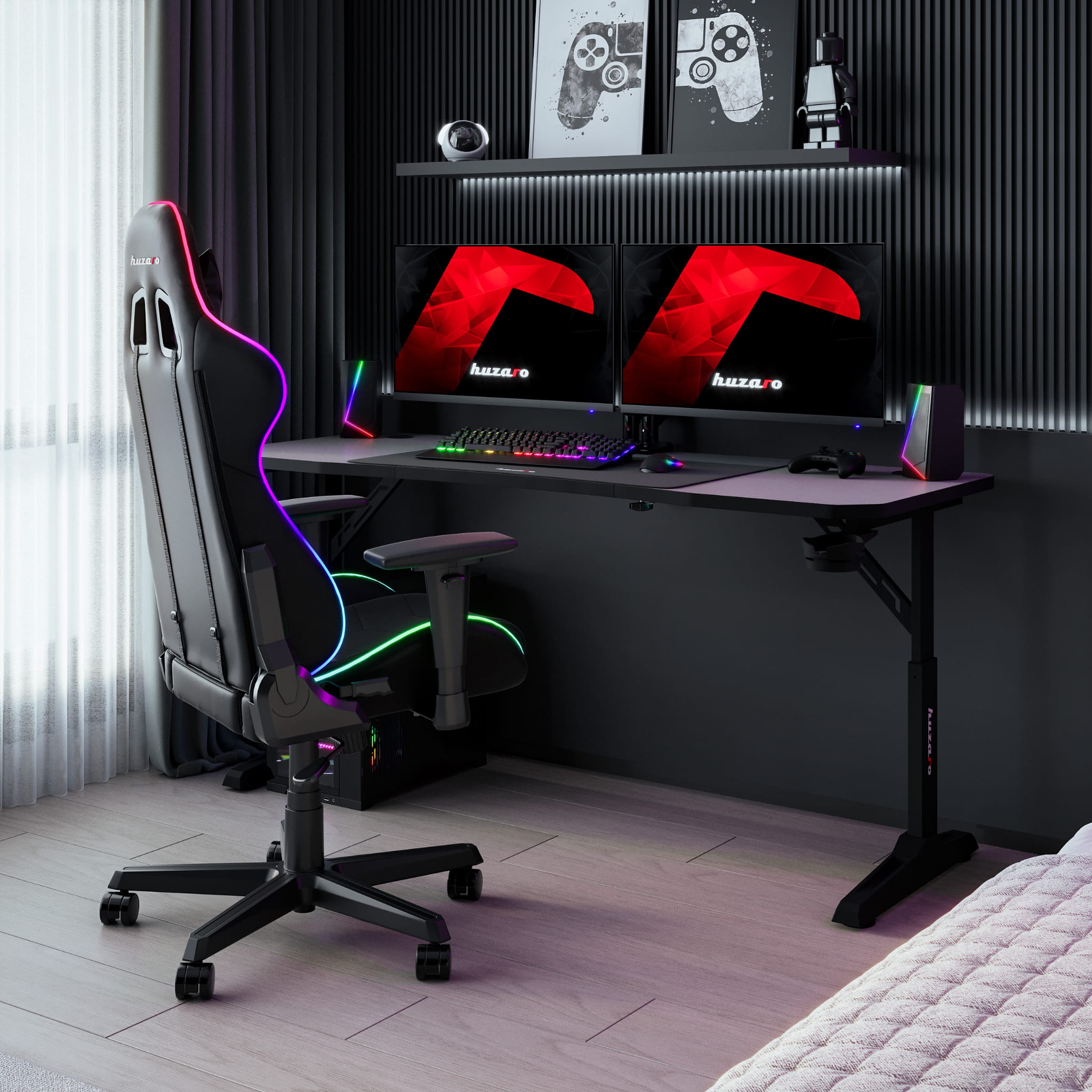 Scrivania da gaming Huzaro Hero 4.6 Black 160 cm