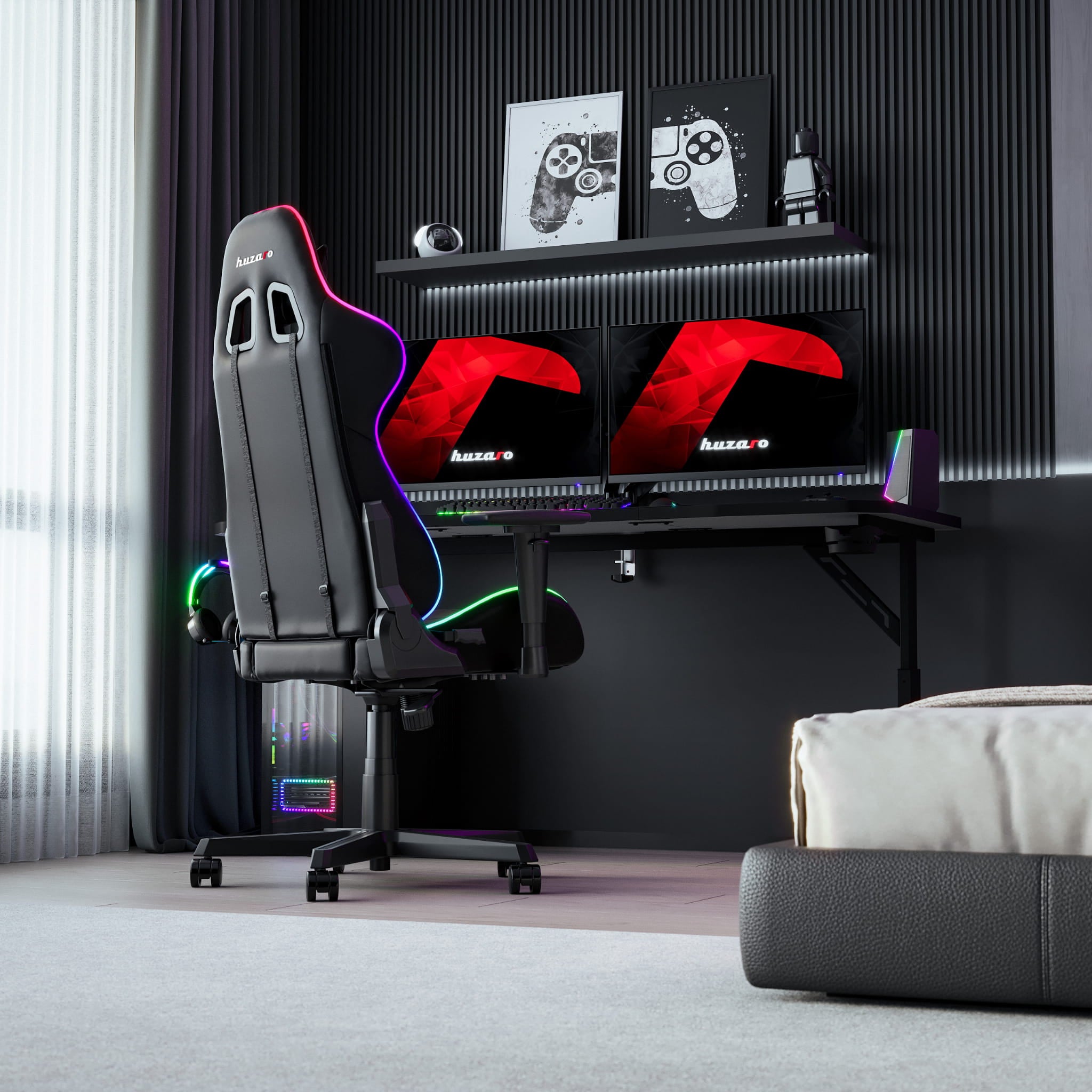 Scrivania da gaming Huzaro Hero 4.6 Black 160 cm