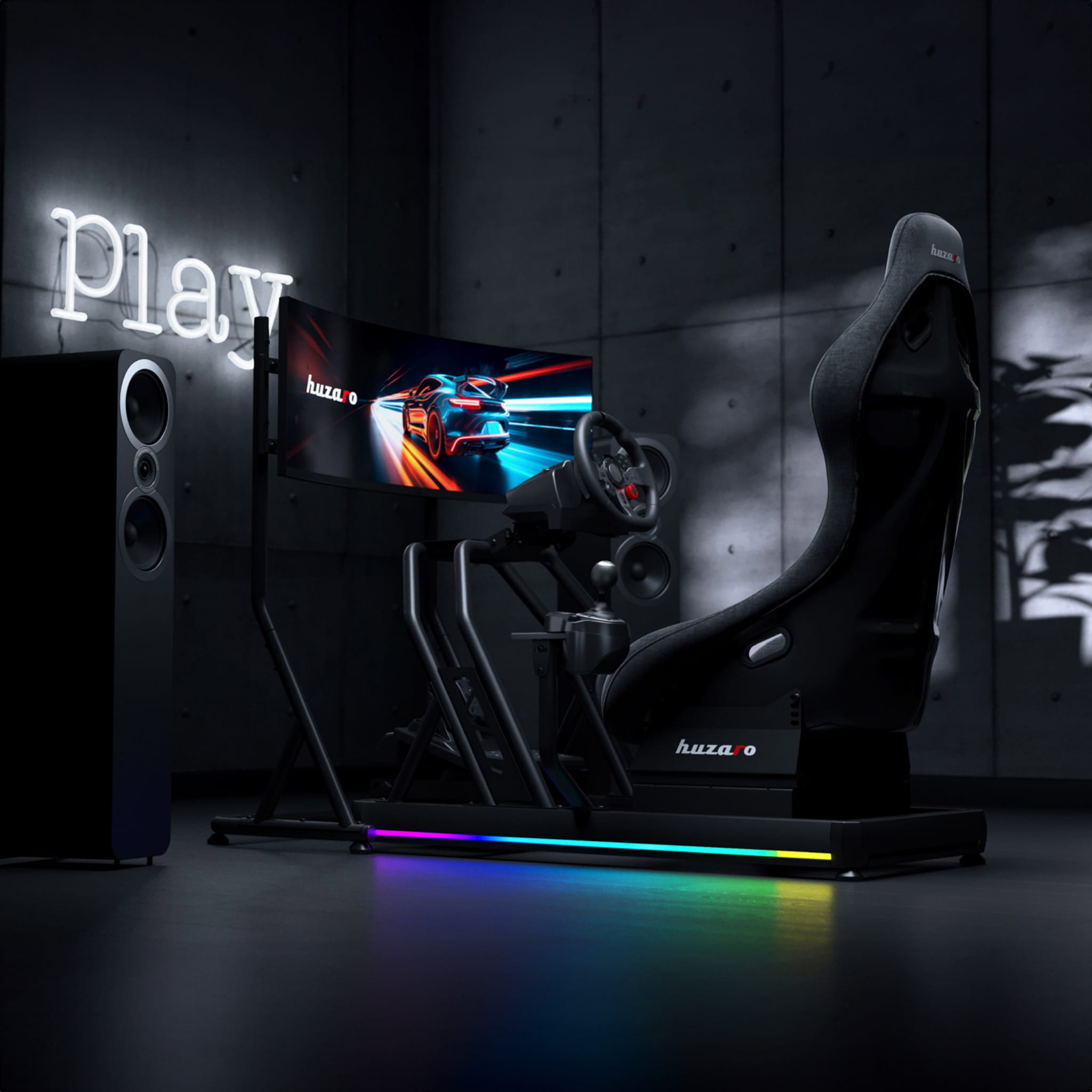 Cabina di pilotaggio da gara Huzaro Speed 9.0 per sim racing